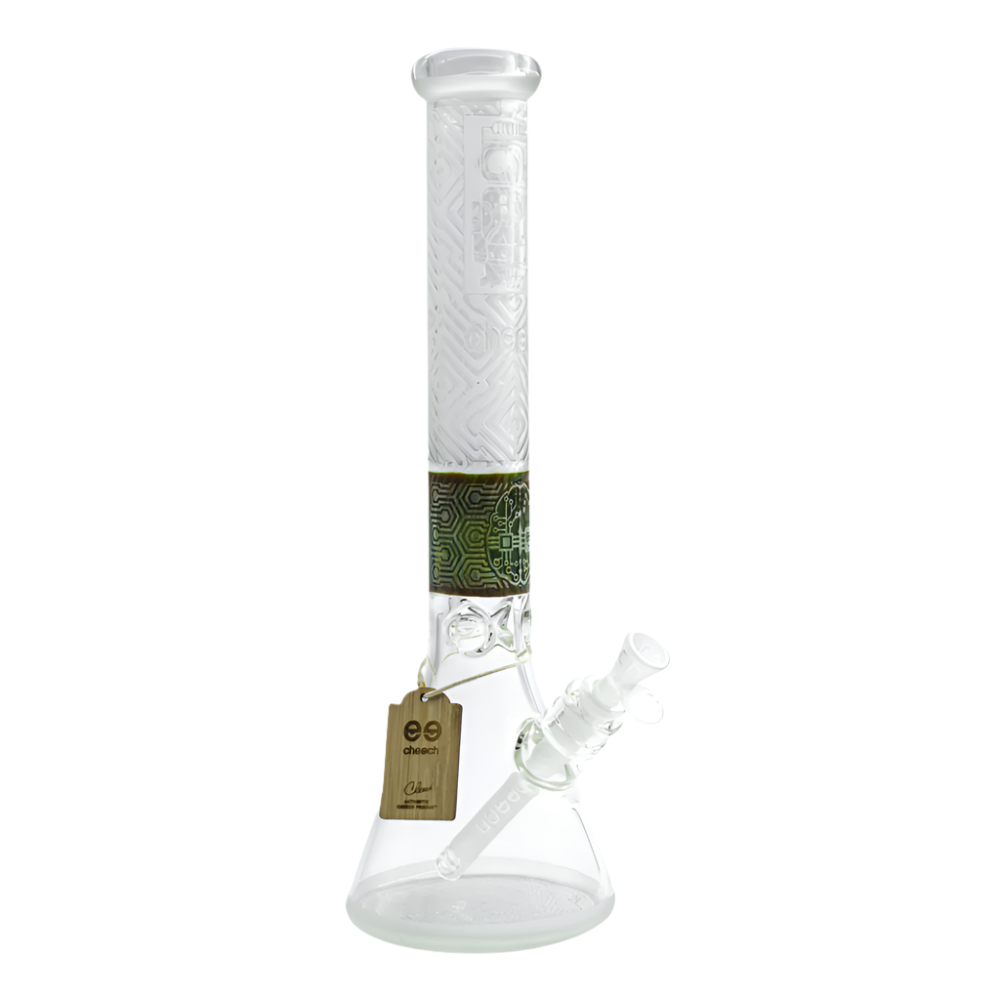 16" Cheech Sandblast Etched Glass Beaker