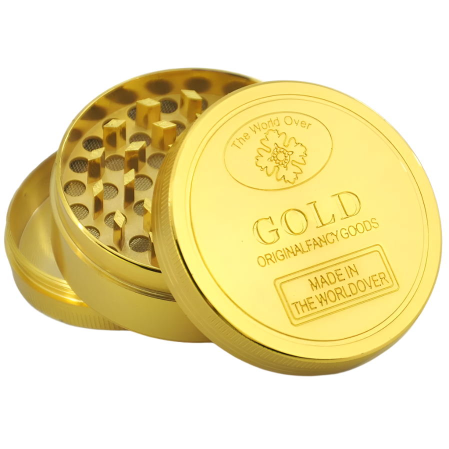 Aluminium Grinder, 40 mm x 25 mm, 3 parts, Gold