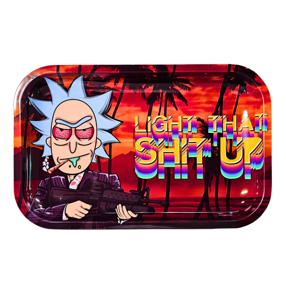 Light That Shit Up Metal Rolling Tray - Medium
