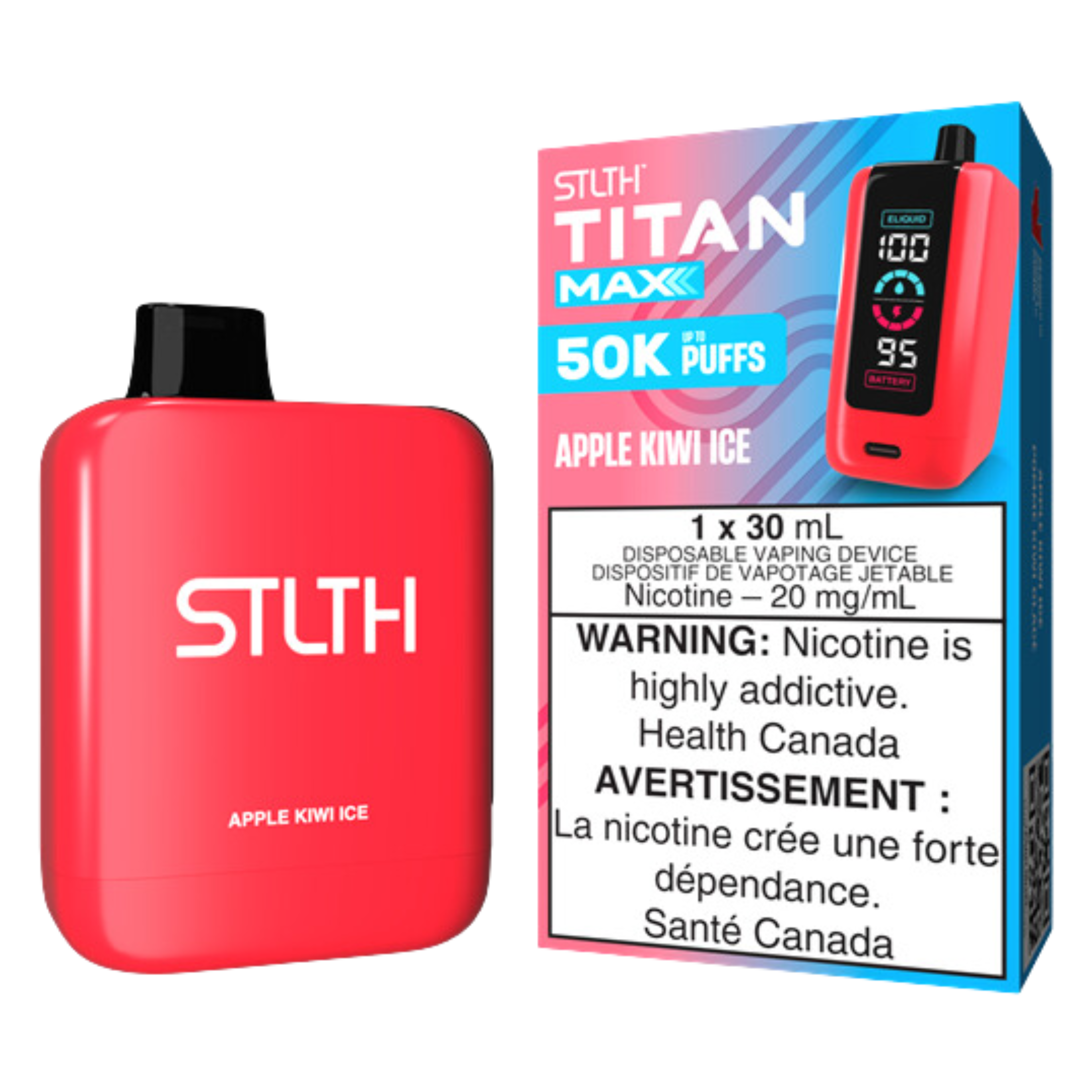 STLTH TITAN MAX 50K Disposable Rechargeable Vape, 20mg/mL