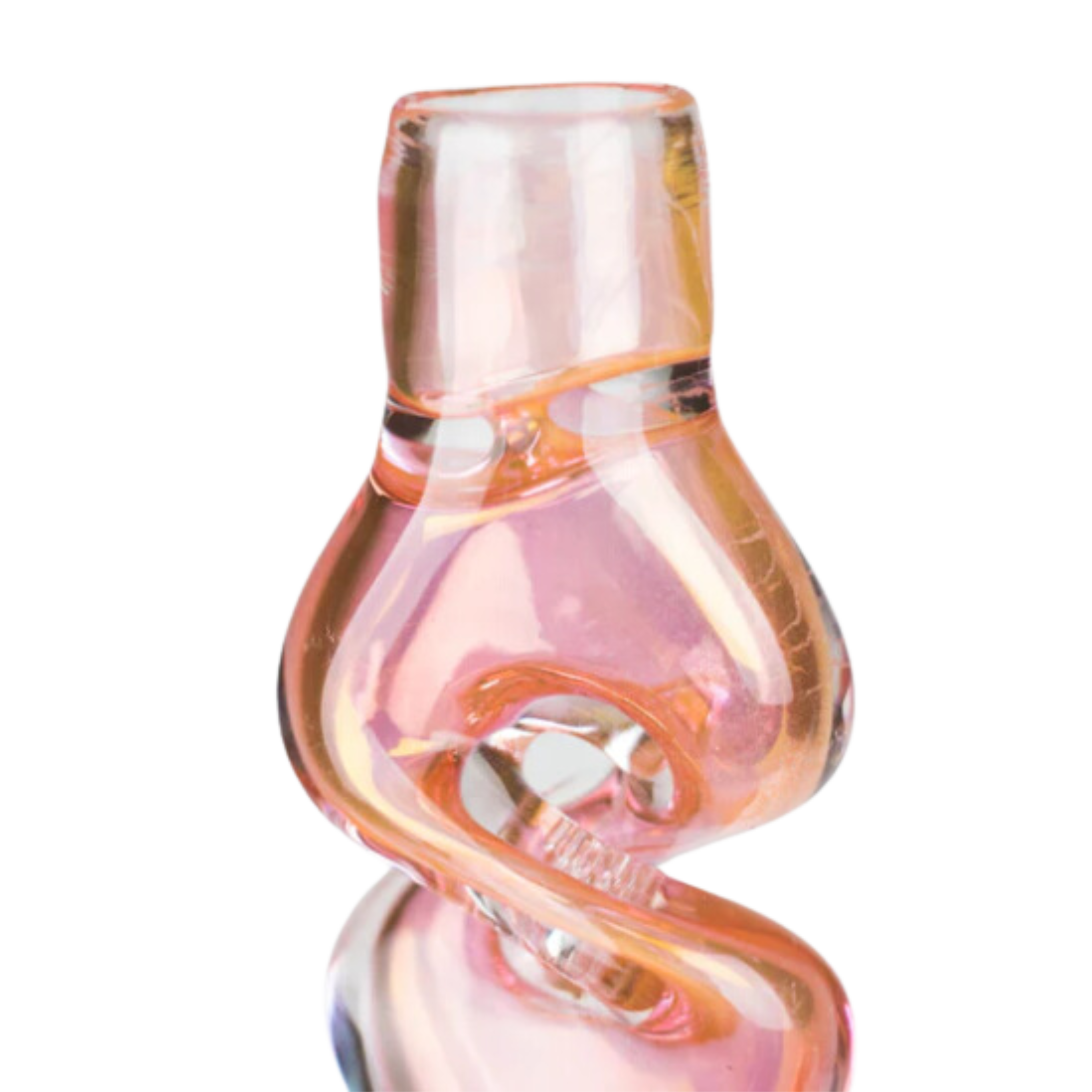 Pink Gold Fumed Glass Twist Pipe