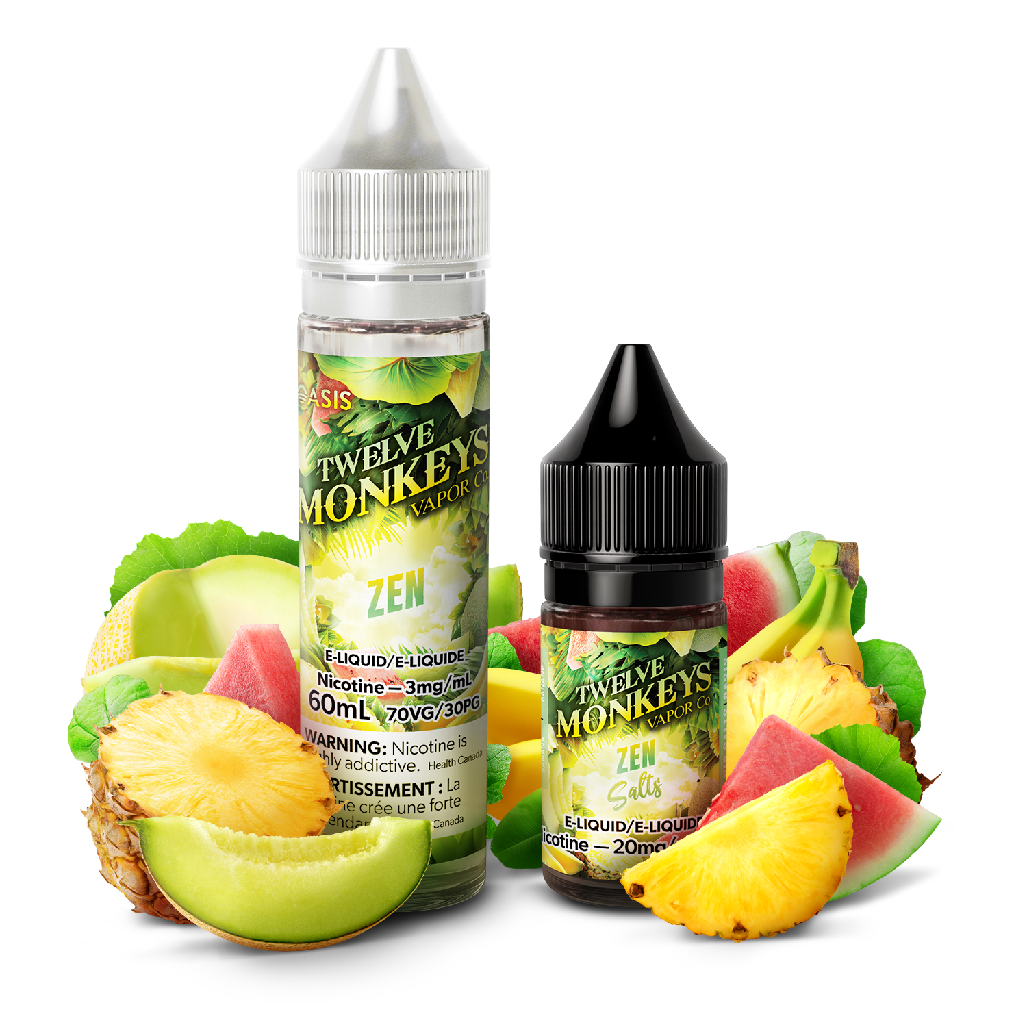 Twelve Monkeys Nic Salts, Vape Juice - 10 or 20mg/mL, 30ml