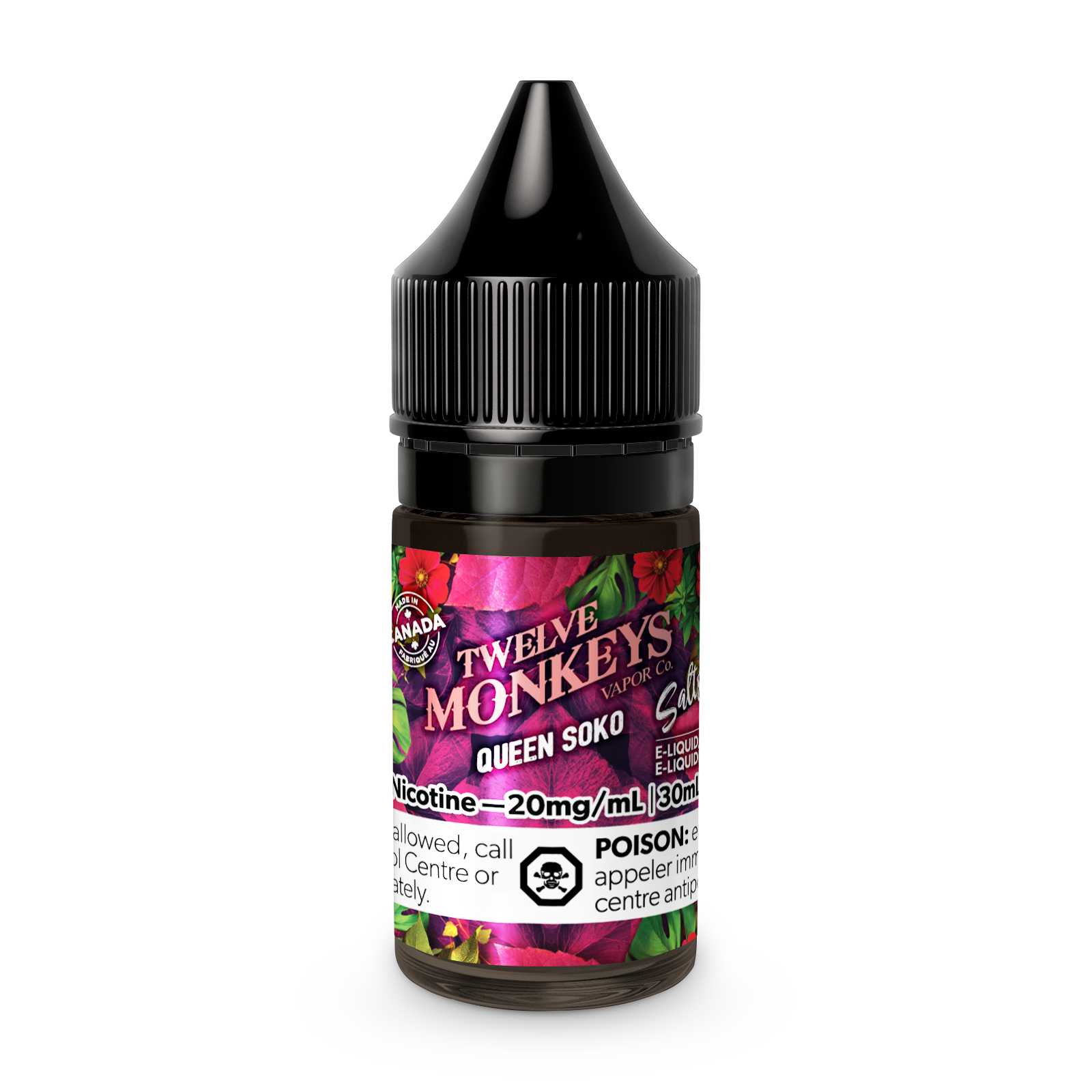 Twelve Monkeys Nic Salts, Vape Juice - 10 or 20mg/mL, 30ml