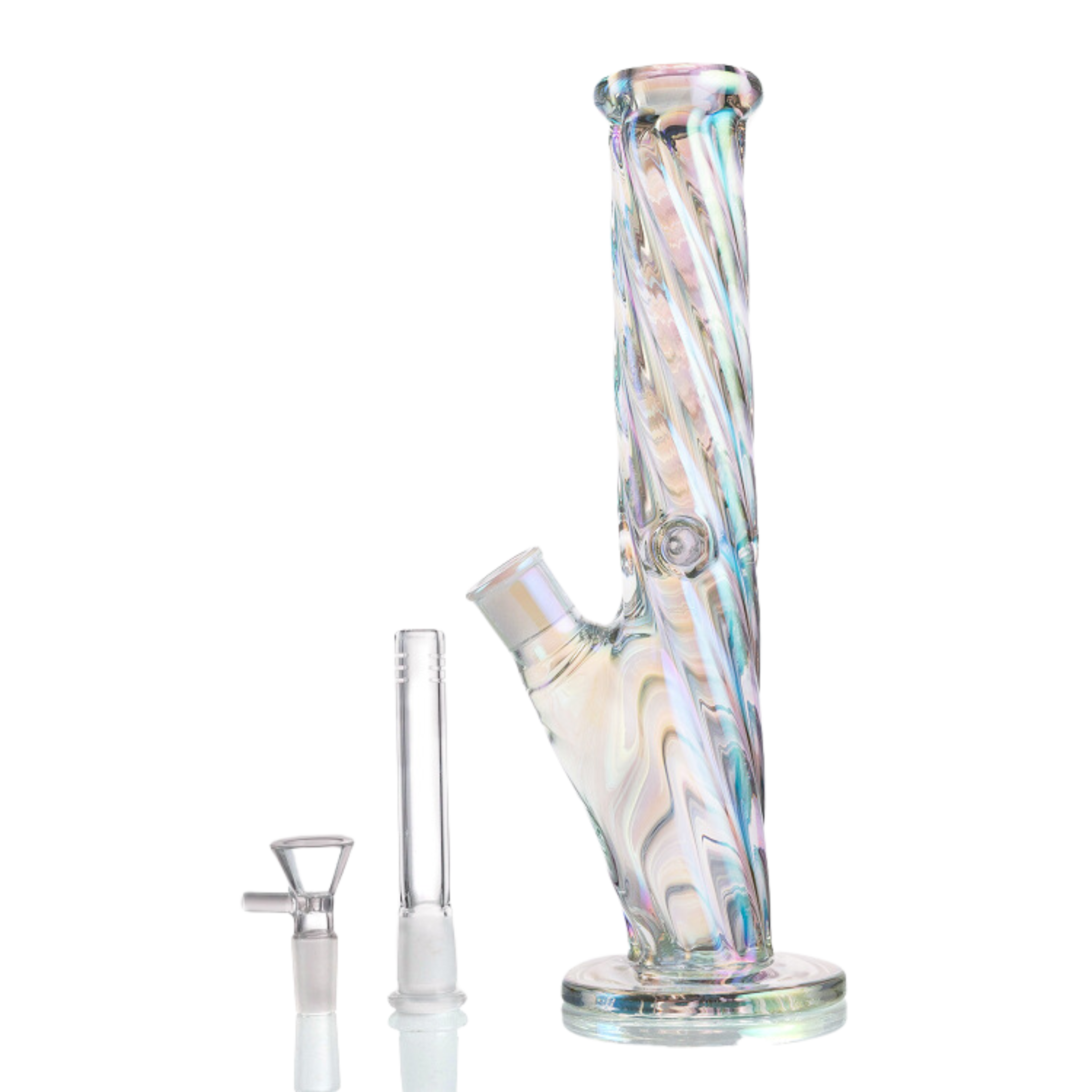 Twisted 12” Straight Bong with Stem and Bowl