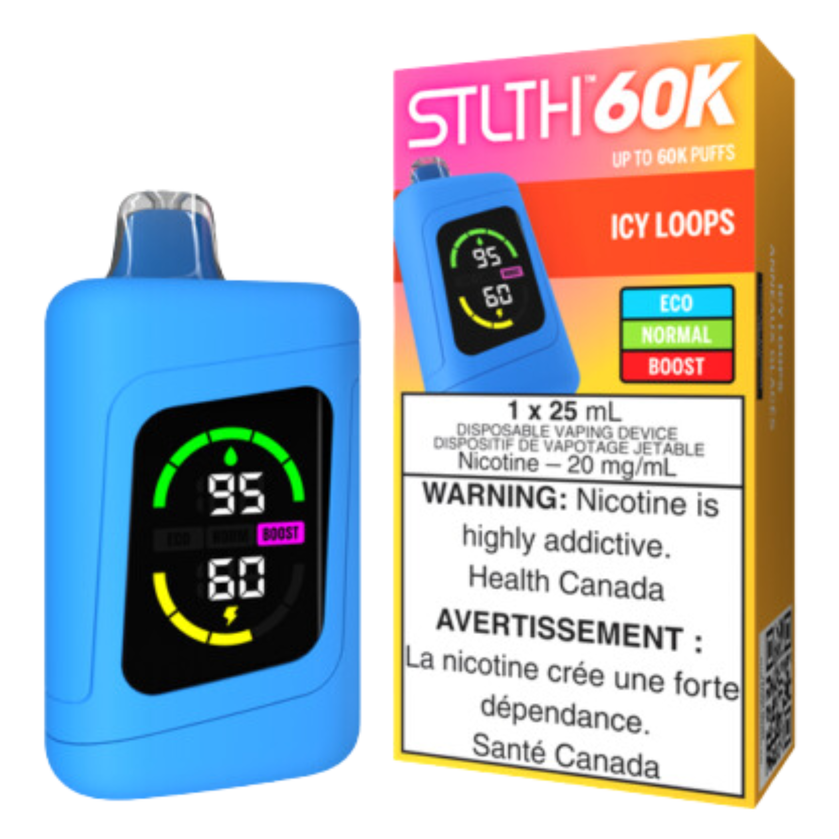 STLTH TITAN 60K Disposable Rechargeable Vape, 20mg/mL