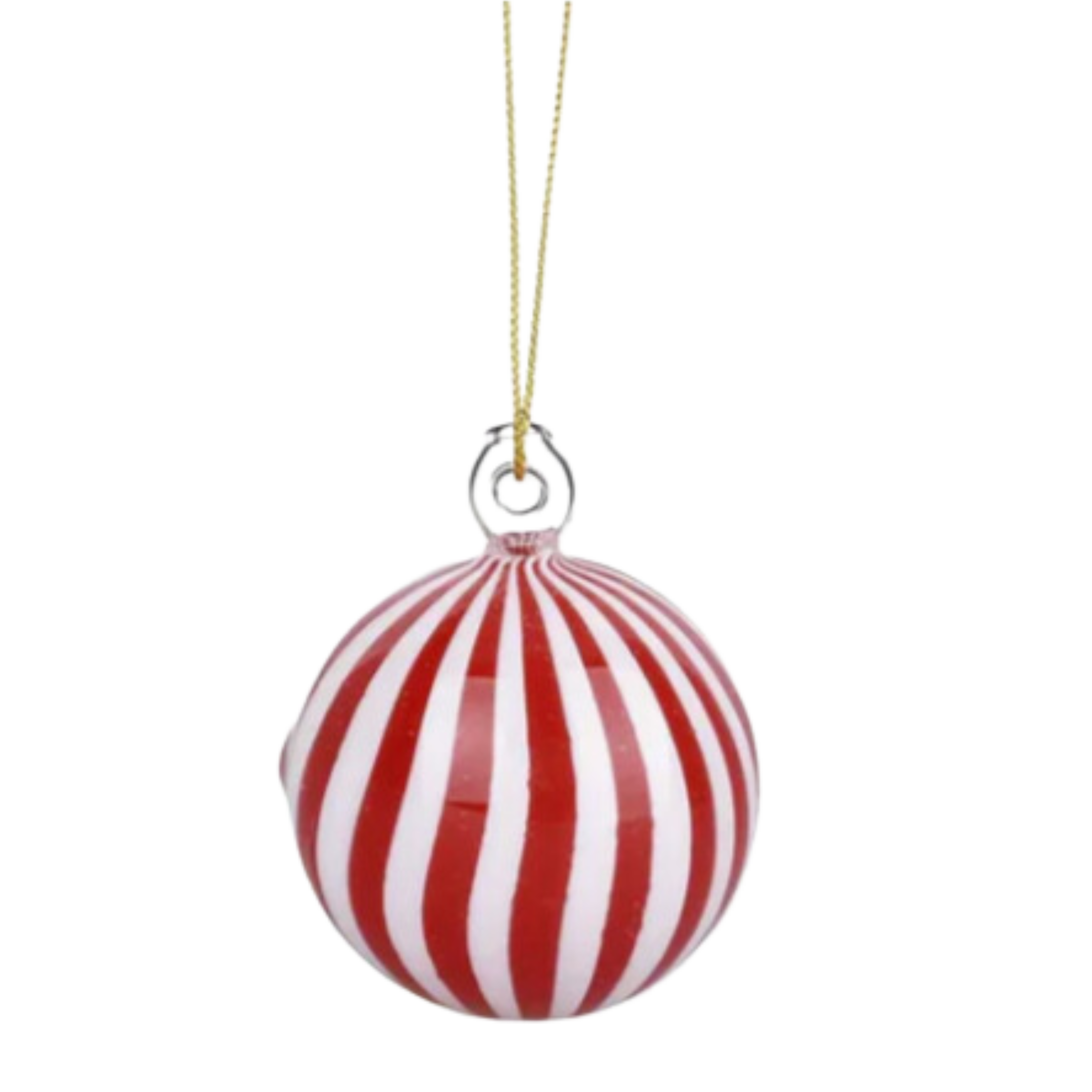 Santa's Secret Hangable Glass Christmas Ornament Hand Pipe – Peppermint, 2.75"