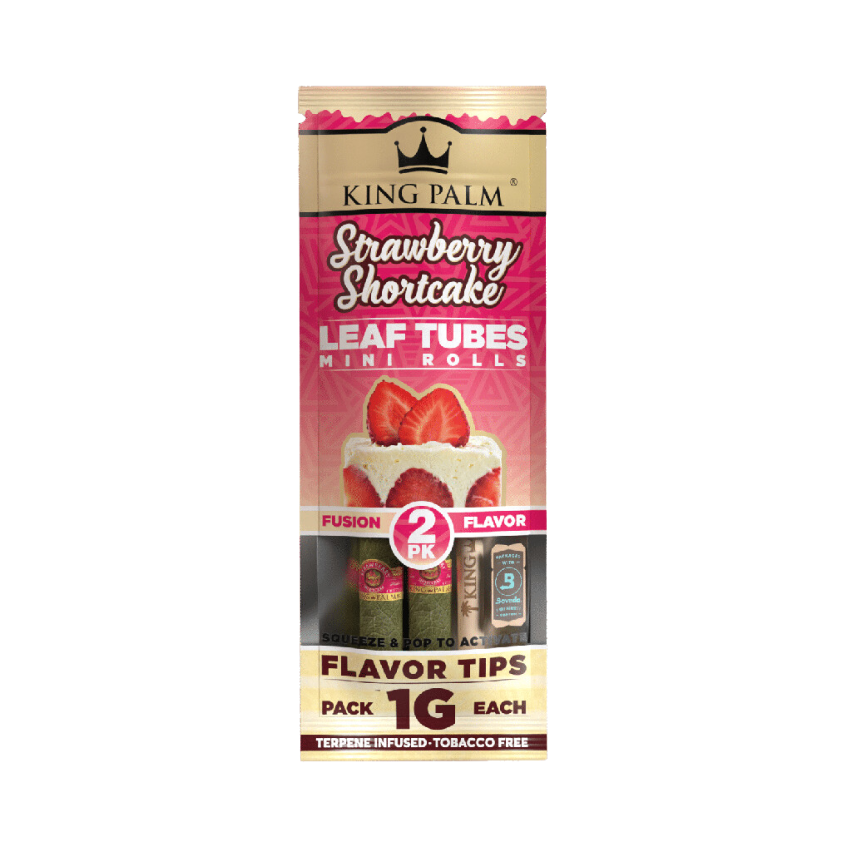 KING PALM Leaf Tube Mini Rolls – Strawberry Shortcake, 2-Pack