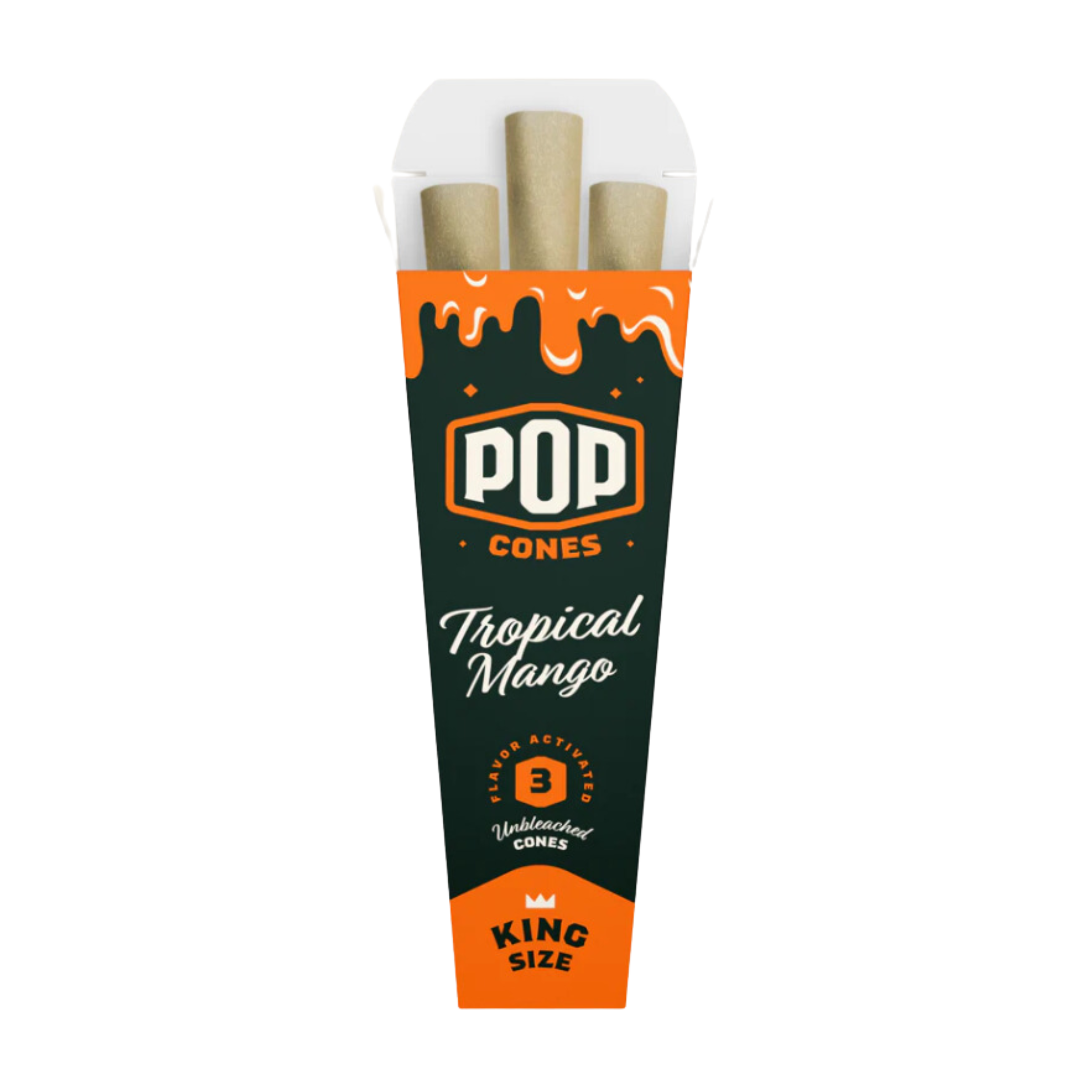 POP CONES King Size Unbleached Flavoured Cones