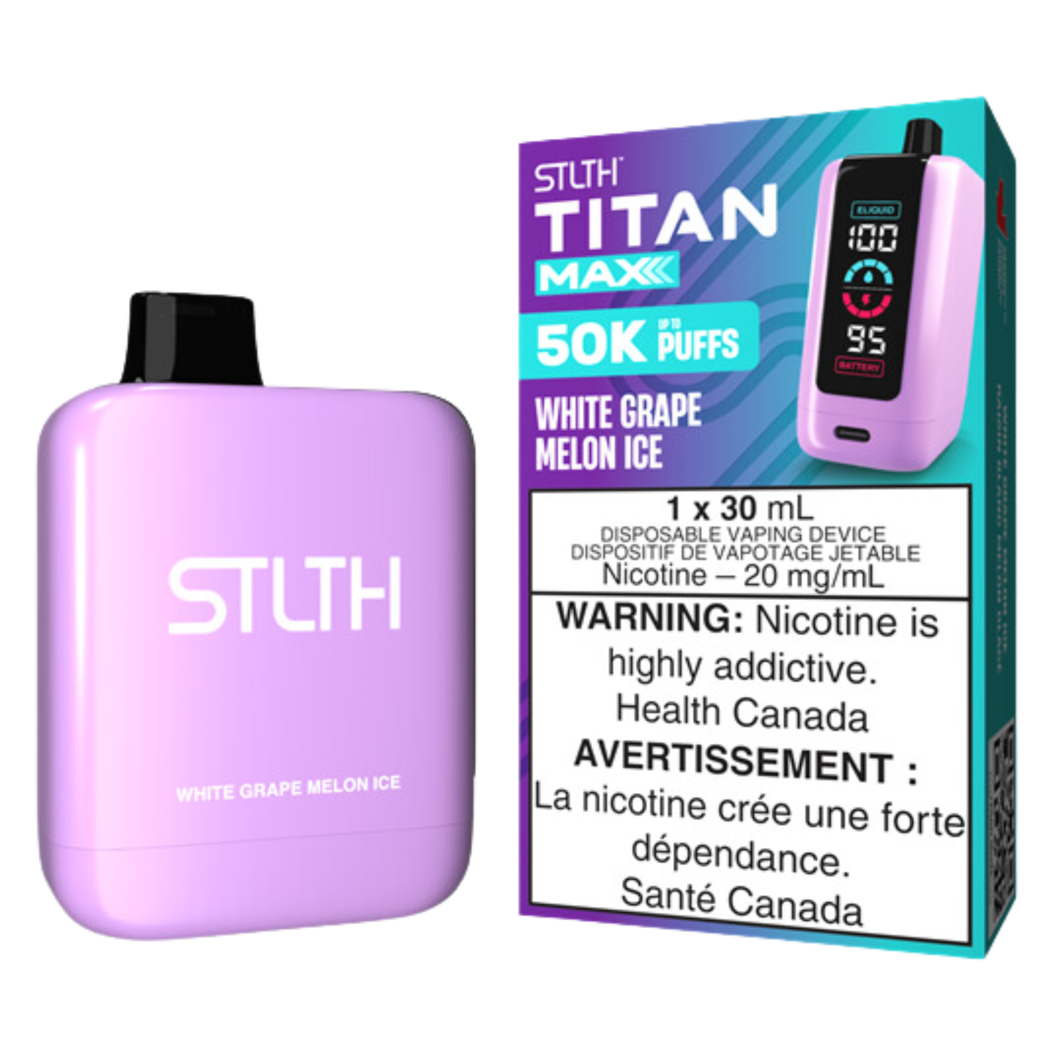 STLTH TITAN MAX 50K Disposable Rechargeable Vape, 20mg/mL