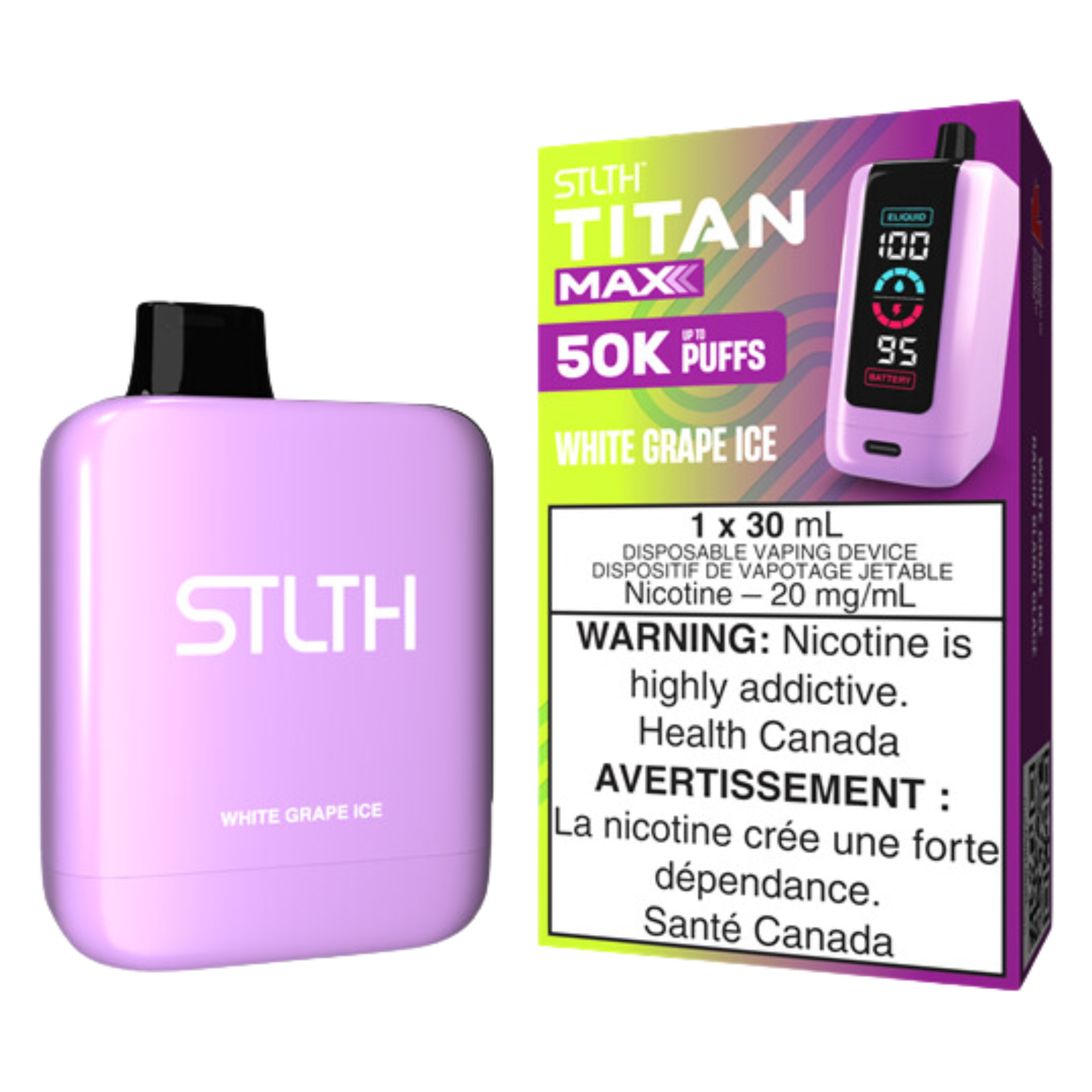 STLTH TITAN MAX 50K Disposable Rechargeable Vape, 20mg/mL