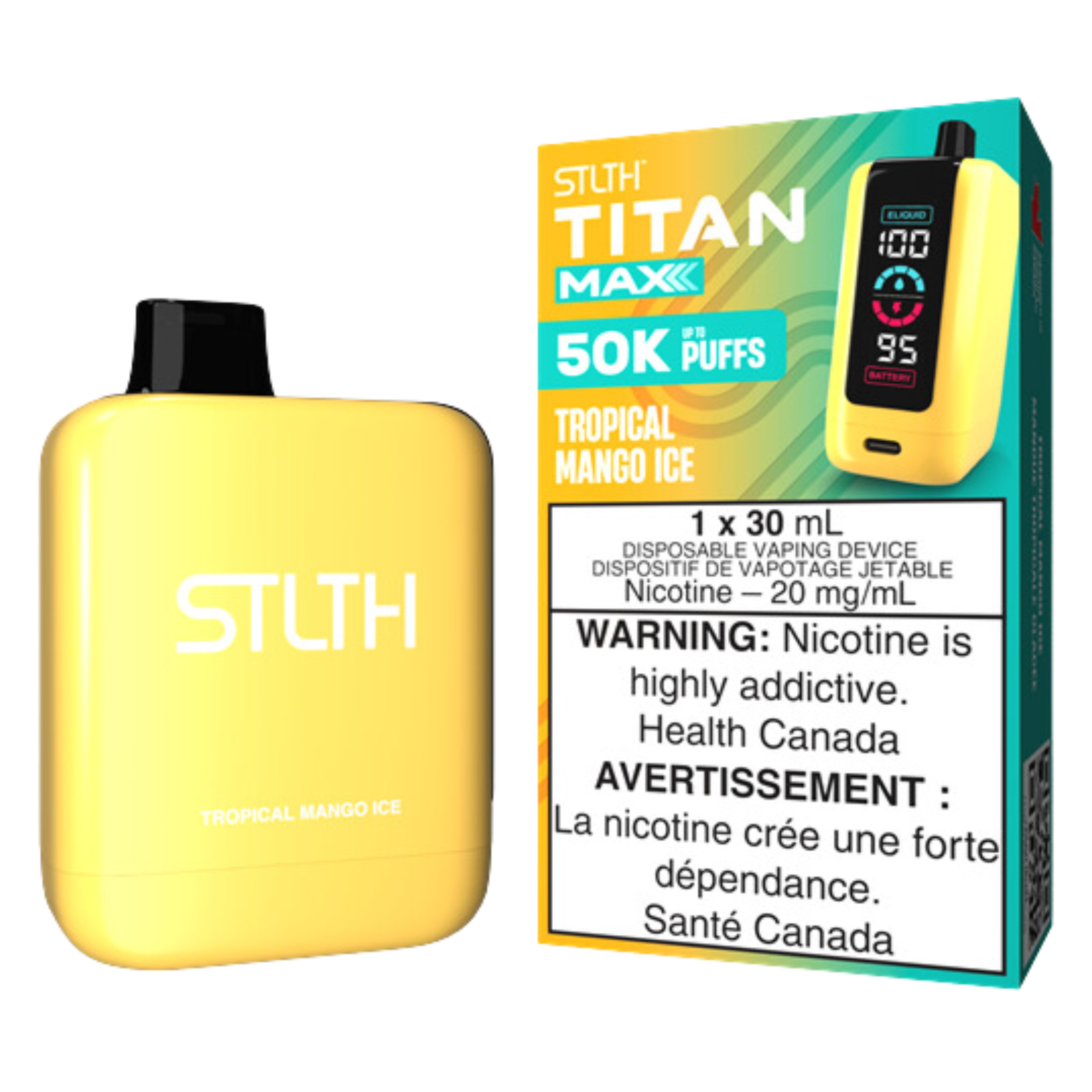 STLTH TITAN MAX 50K Disposable Rechargeable Vape, 20mg/mL