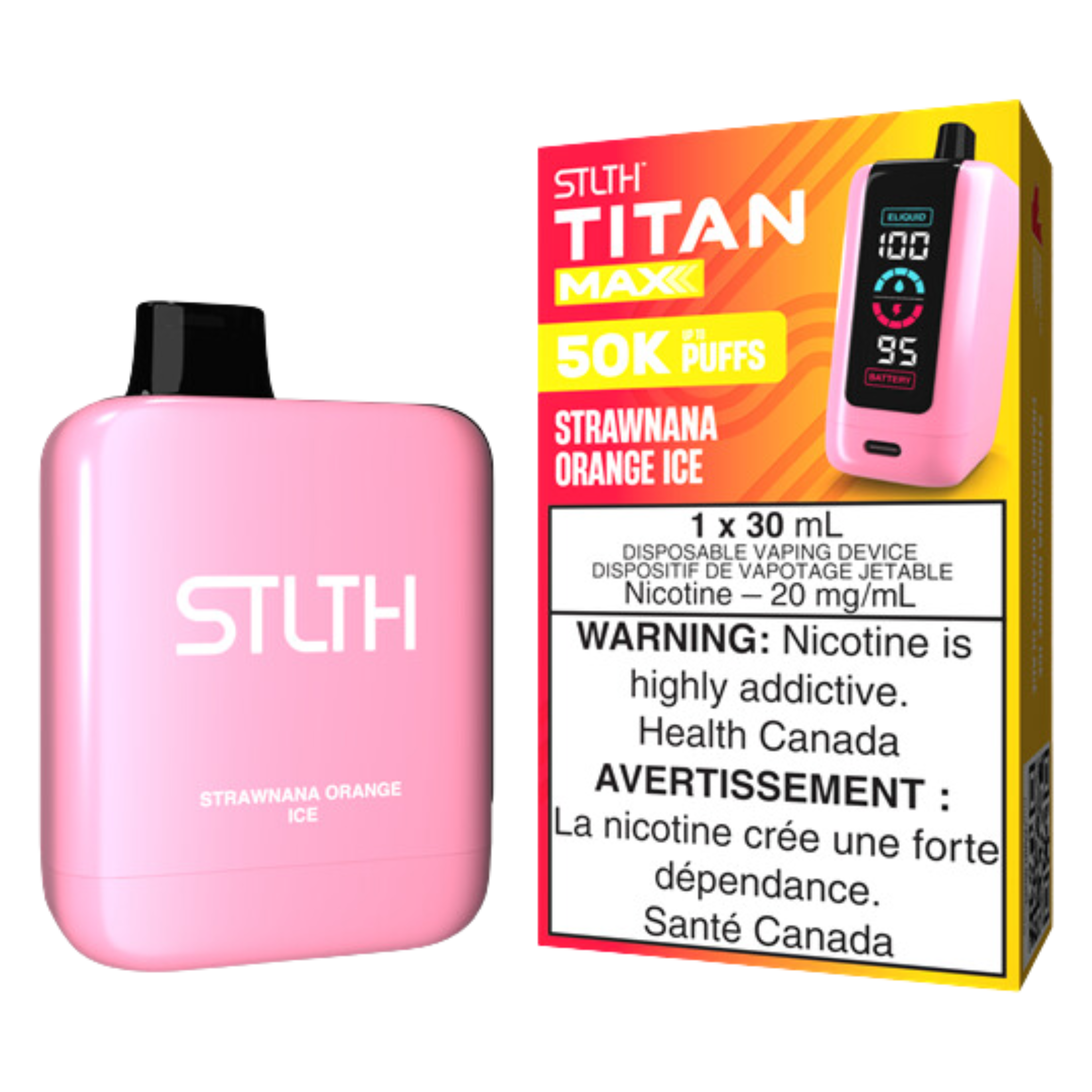 STLTH TITAN MAX 50K Disposable Rechargeable Vape, 20mg/mL