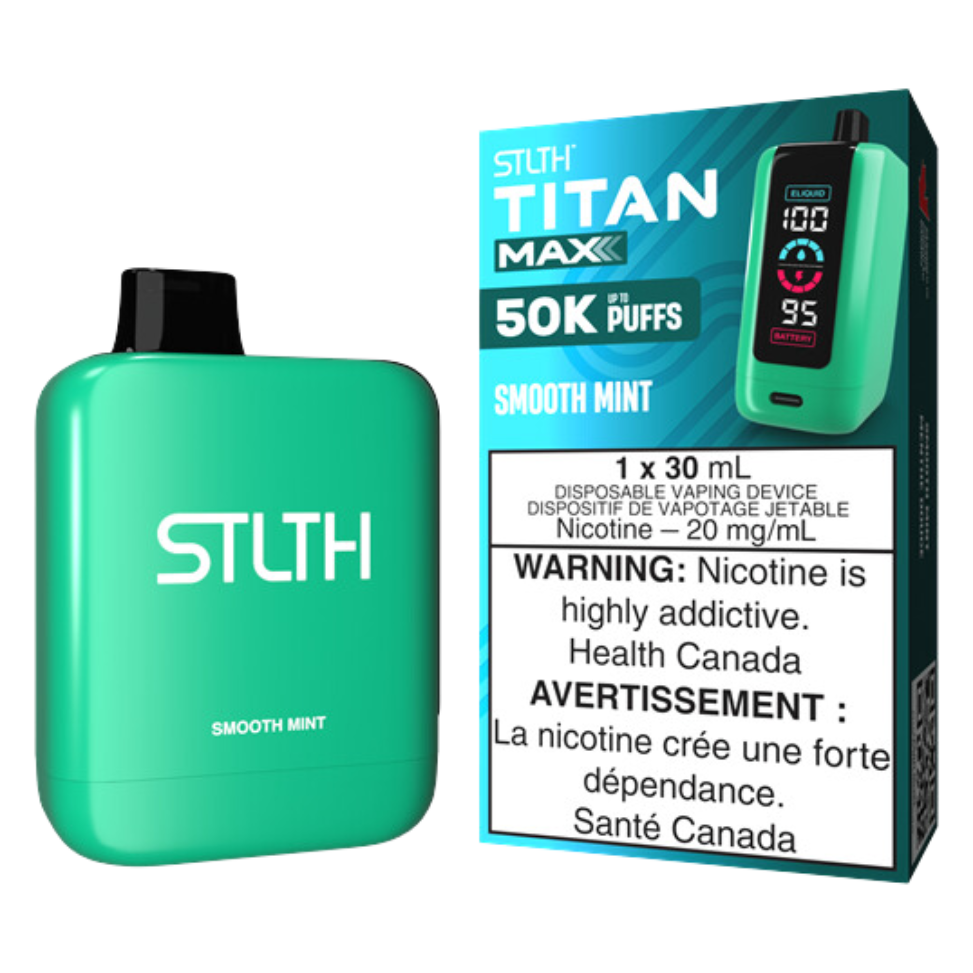 STLTH TITAN MAX 50K Disposable Rechargeable Vape, 20mg/mL