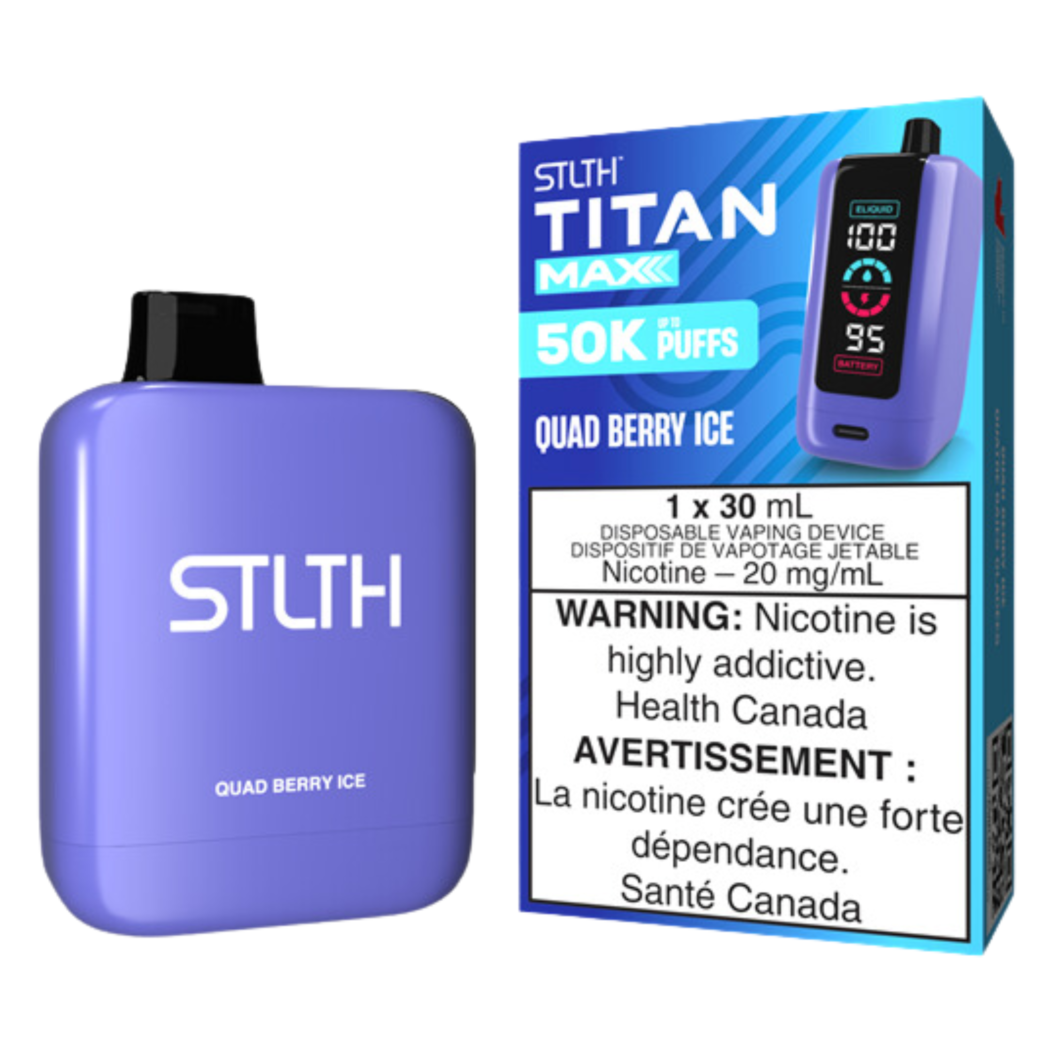 STLTH TITAN MAX 50K Disposable Rechargeable Vape, 20mg/mL