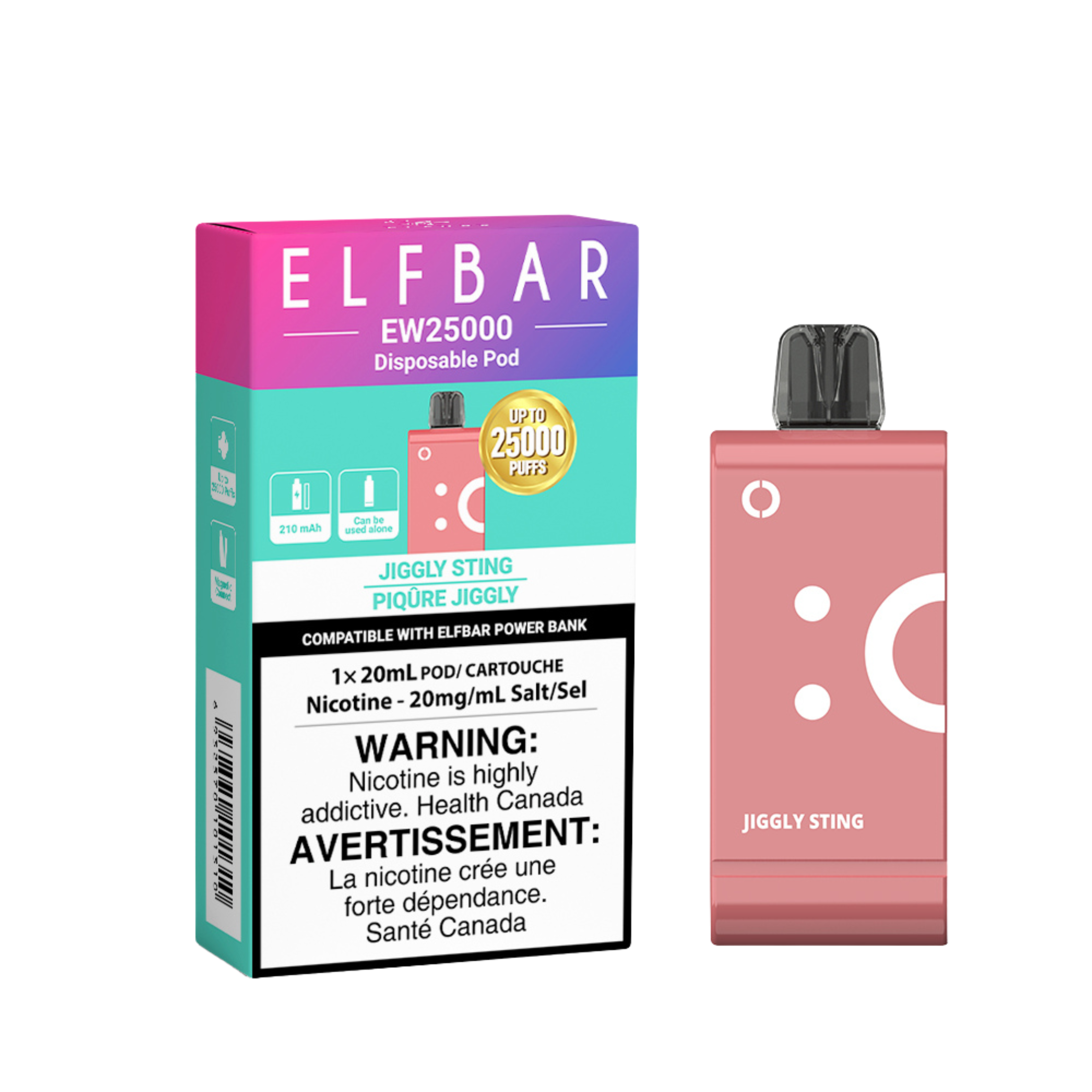 ELF BAR EW25K 25K Disposable Vape Pods, 20mg/mL