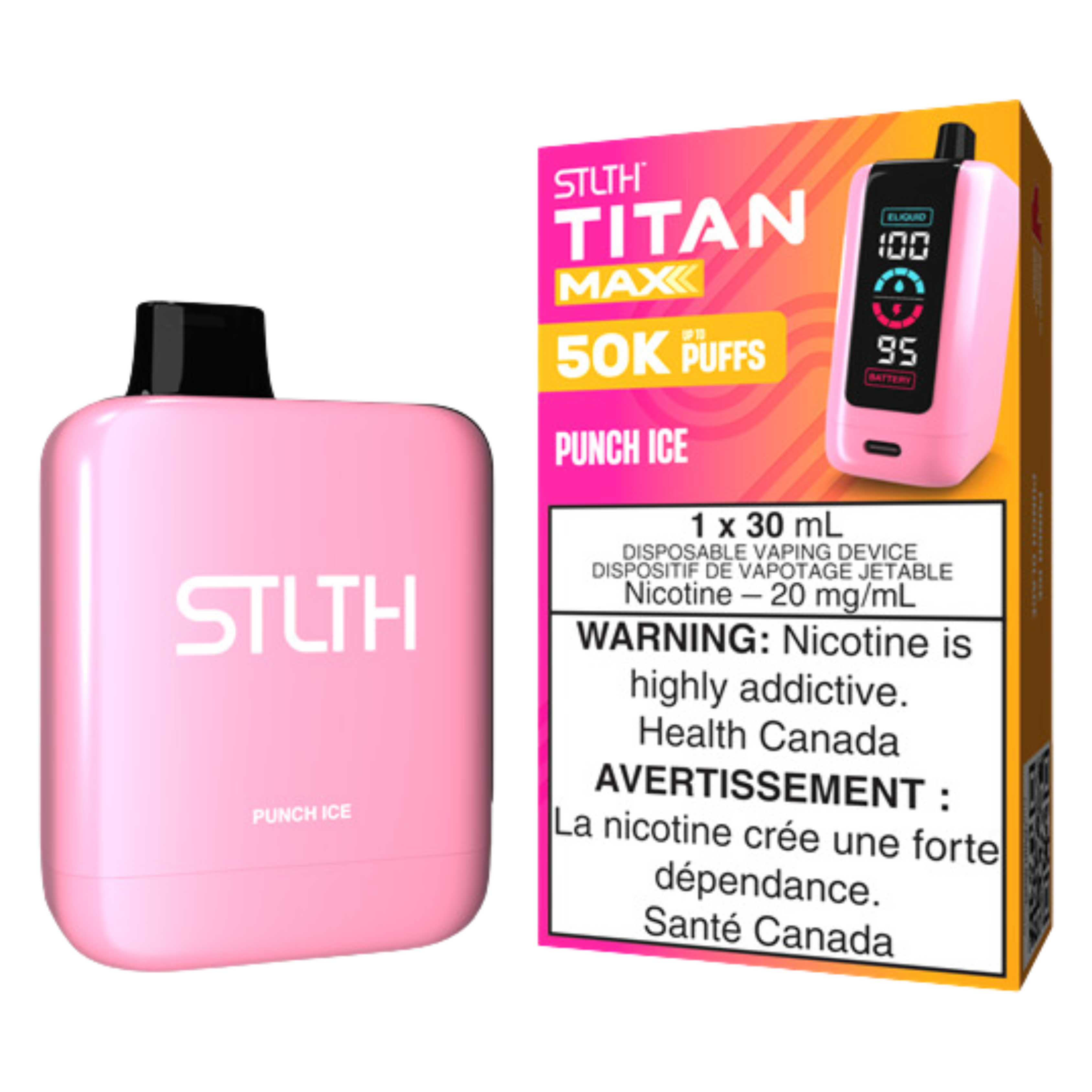 STLTH TITAN MAX 50K Disposable Rechargeable Vape, 20mg/mL