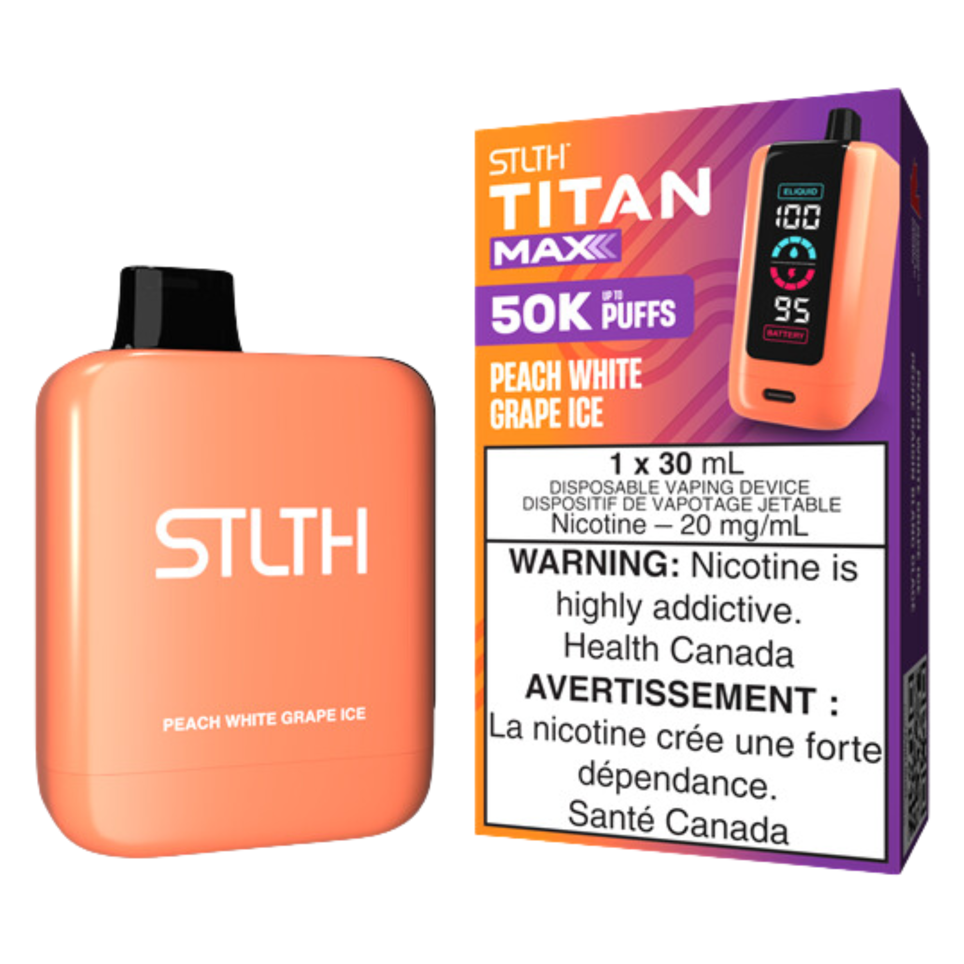 STLTH TITAN MAX 50K Disposable Rechargeable Vape, 20mg/mL