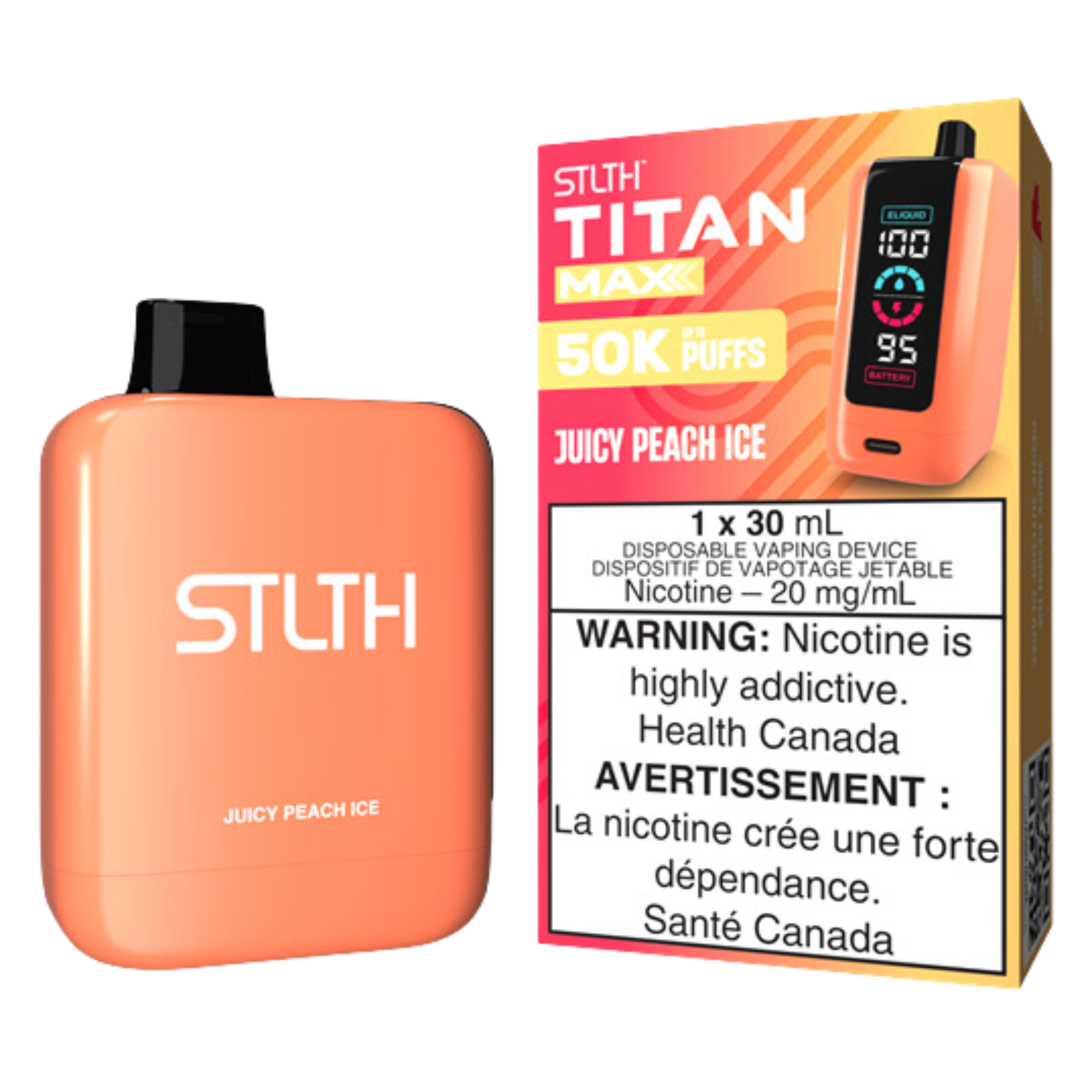 STLTH TITAN MAX 50K Disposable Rechargeable Vape, 20mg/mL