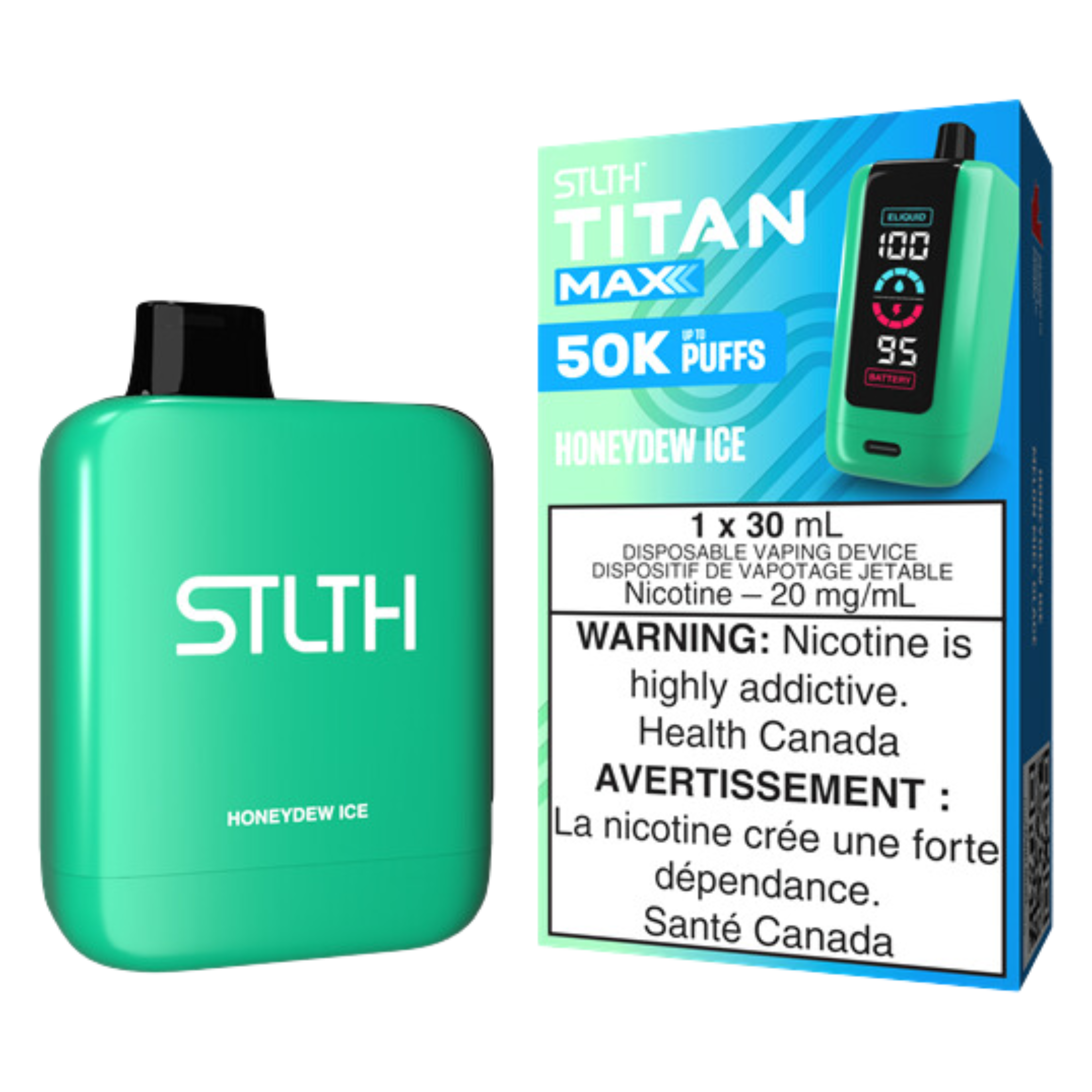 STLTH TITAN MAX 50K Disposable Rechargeable Vape, 20mg/mL