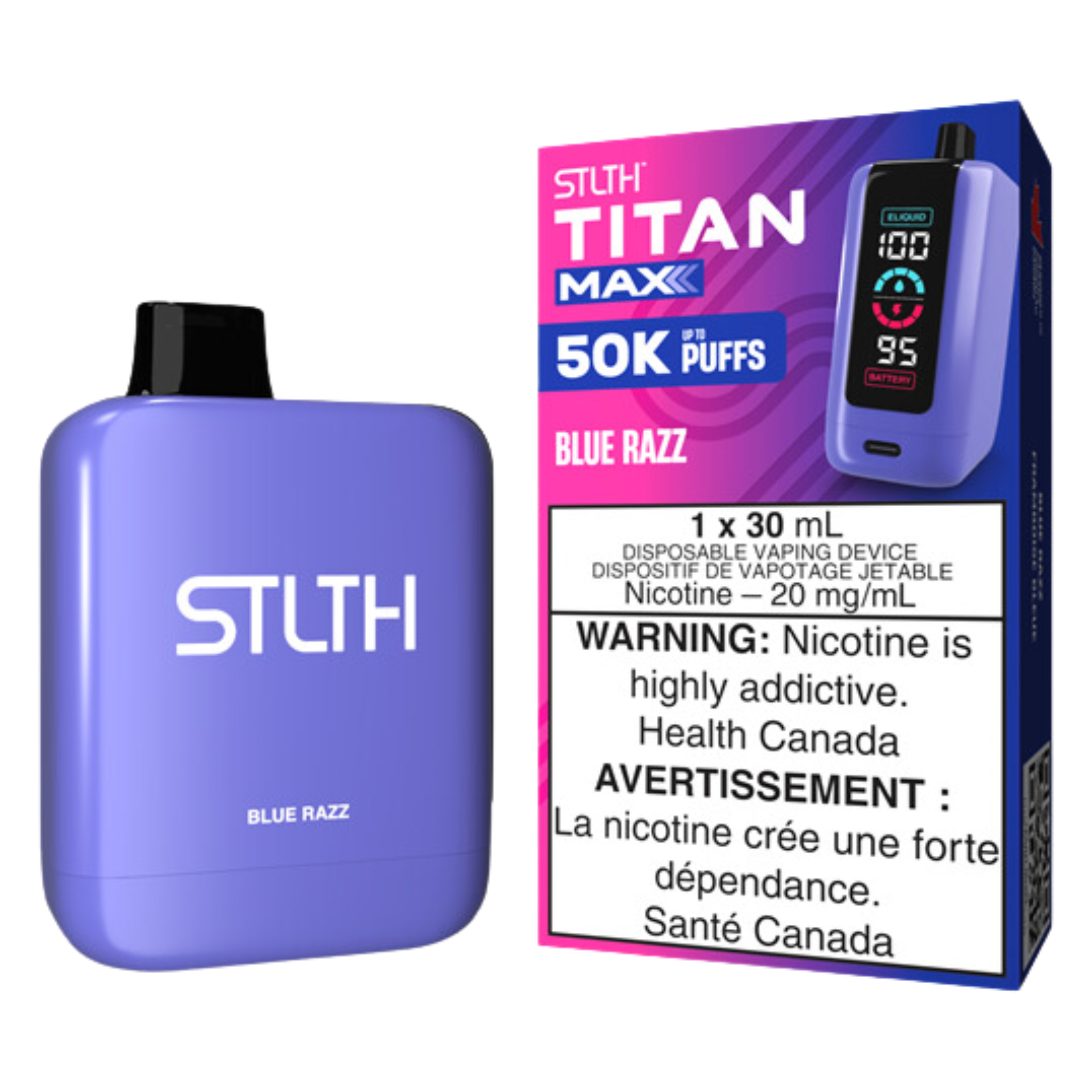 STLTH TITAN MAX 50K Disposable Rechargeable Vape, 20mg/mL