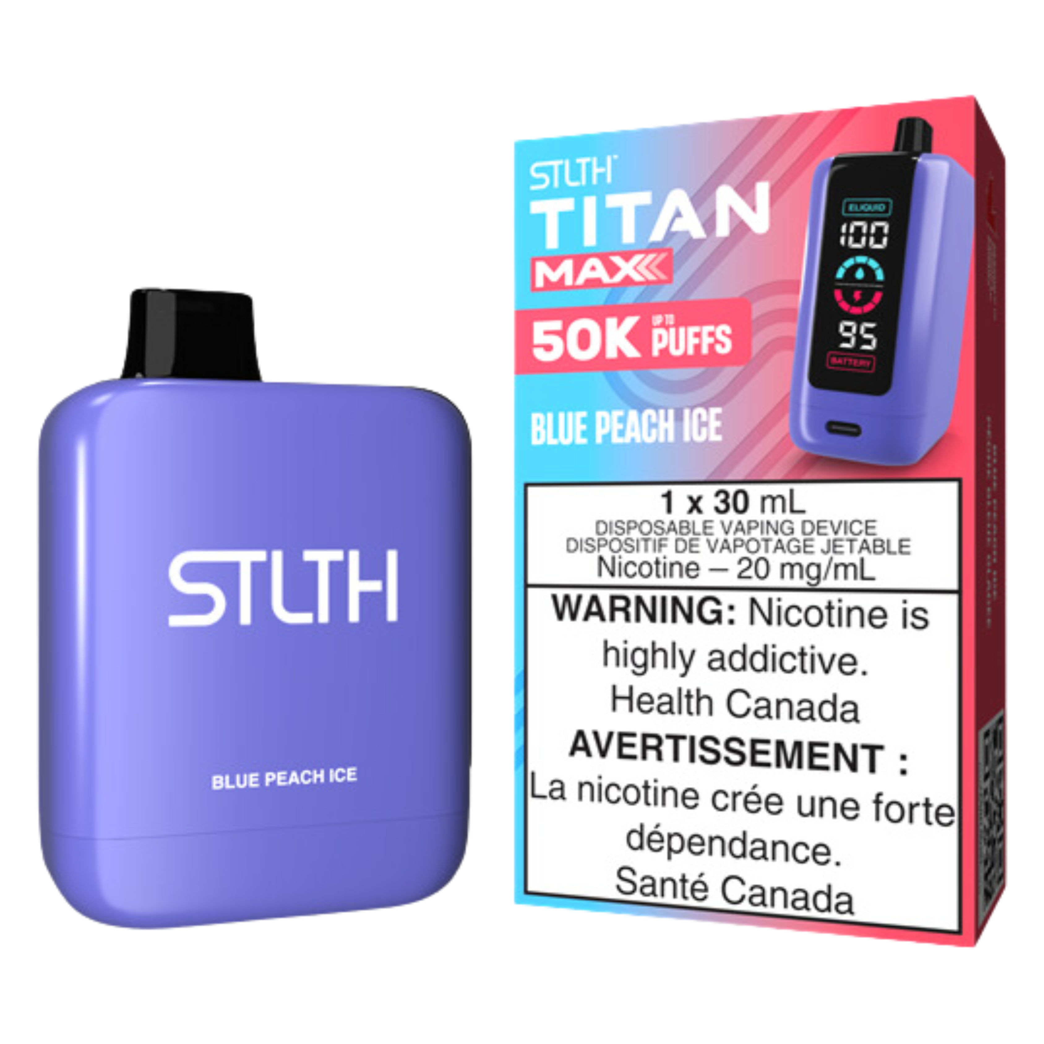 STLTH TITAN MAX 50K Disposable Rechargeable Vape, 20mg/mL