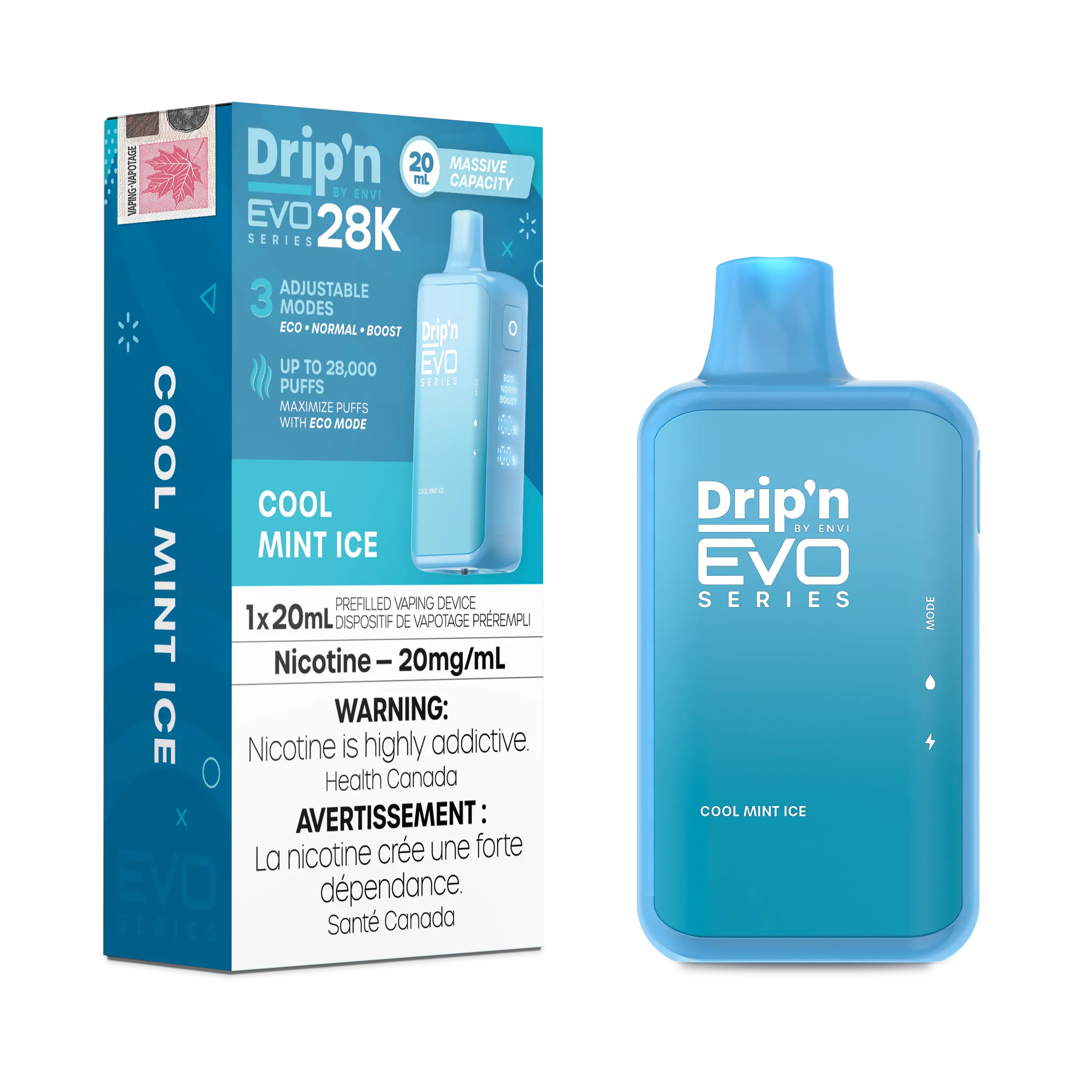 Drip'n by Envi: EVO 28K Disposable Rechargeable Vape, 20ml