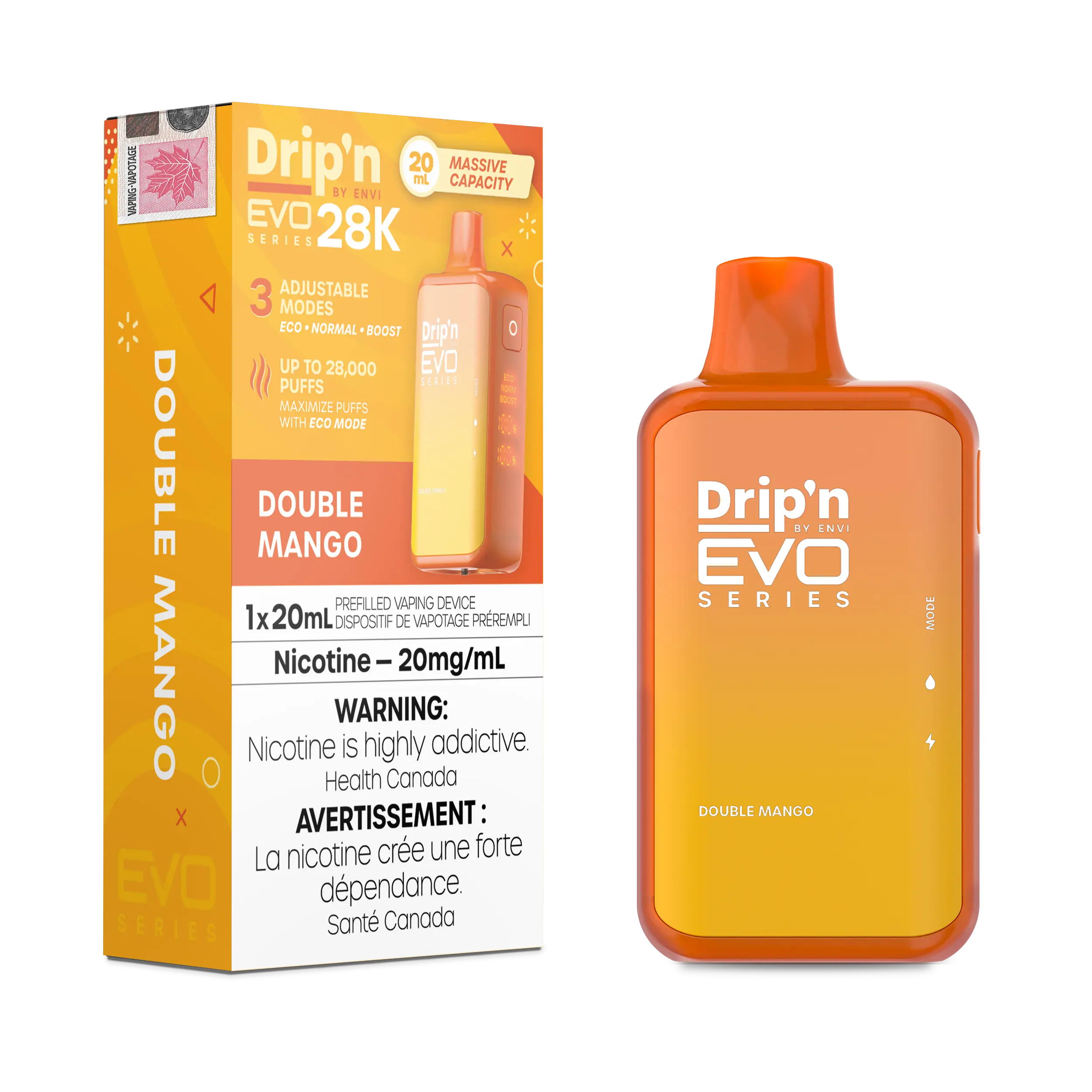 Drip'n by Envi: EVO 28K Disposable Rechargeable Vape, 20ml