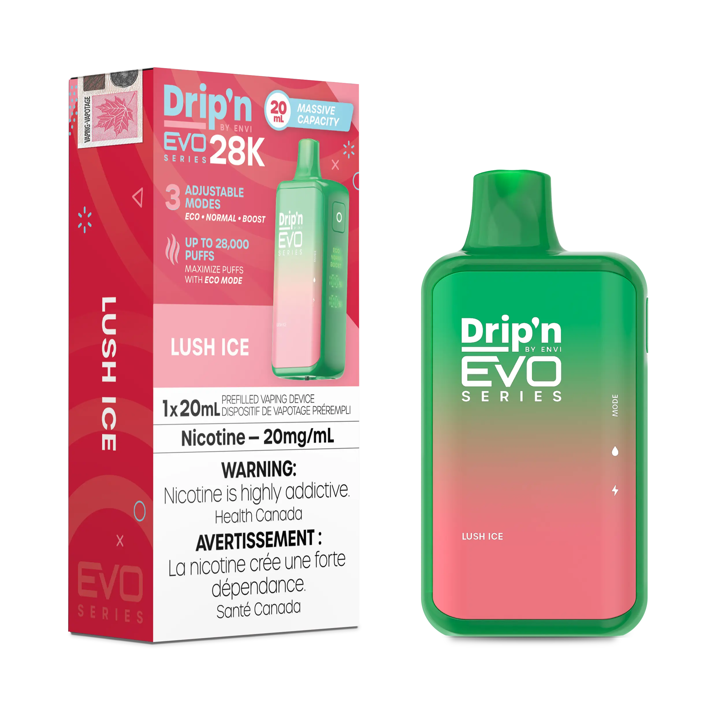 Drip'n by Envi: EVO 28K Disposable Rechargeable Vape, 20ml