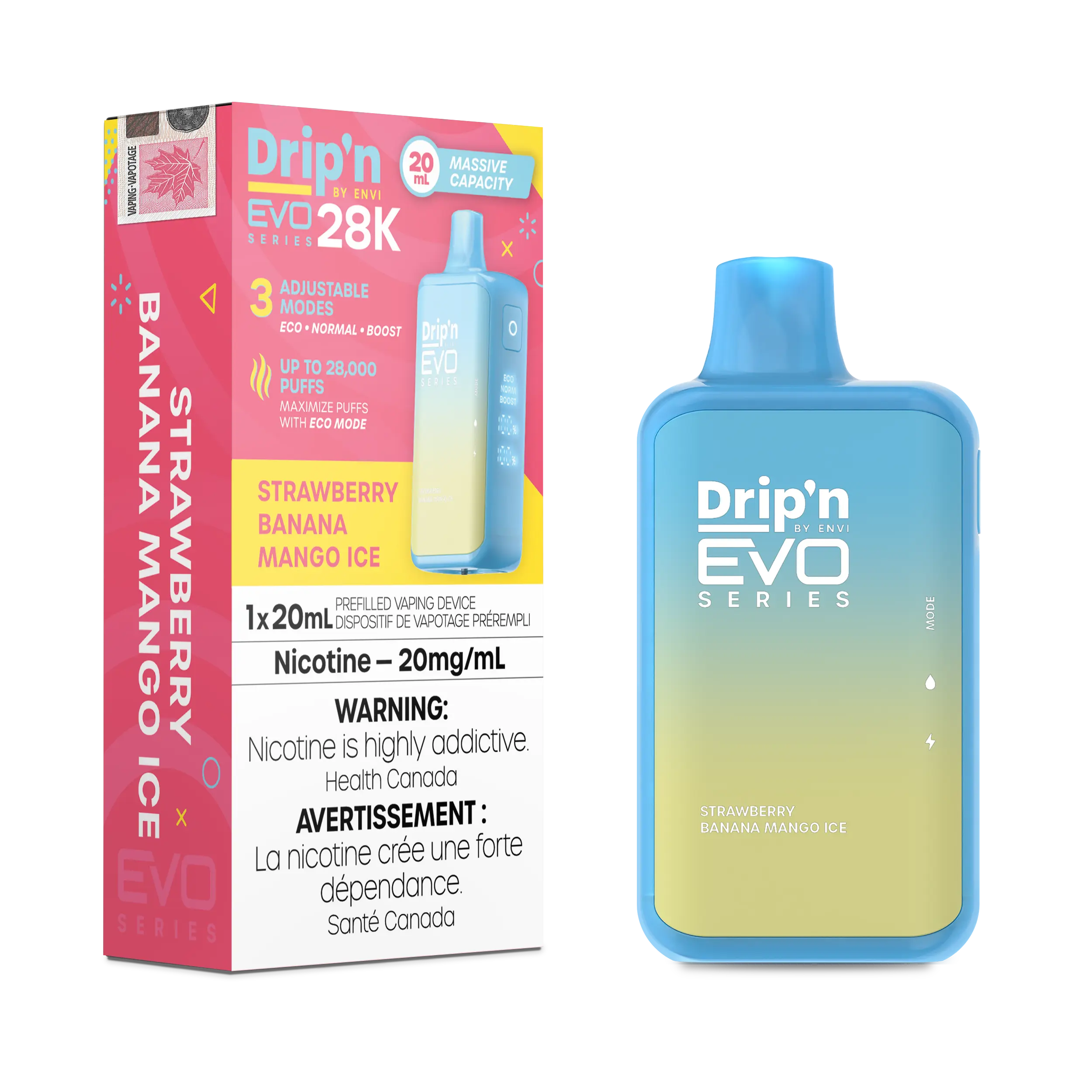 Drip'n by Envi: EVO 28K Disposable Rechargeable Vape, 20ml