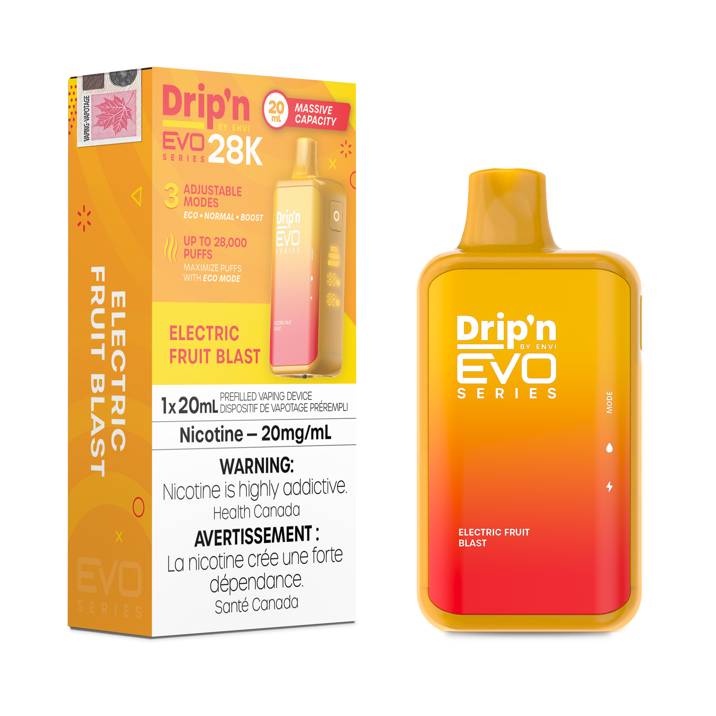 Drip'n by Envi: EVO 28K Disposable Rechargeable Vape, 20ml