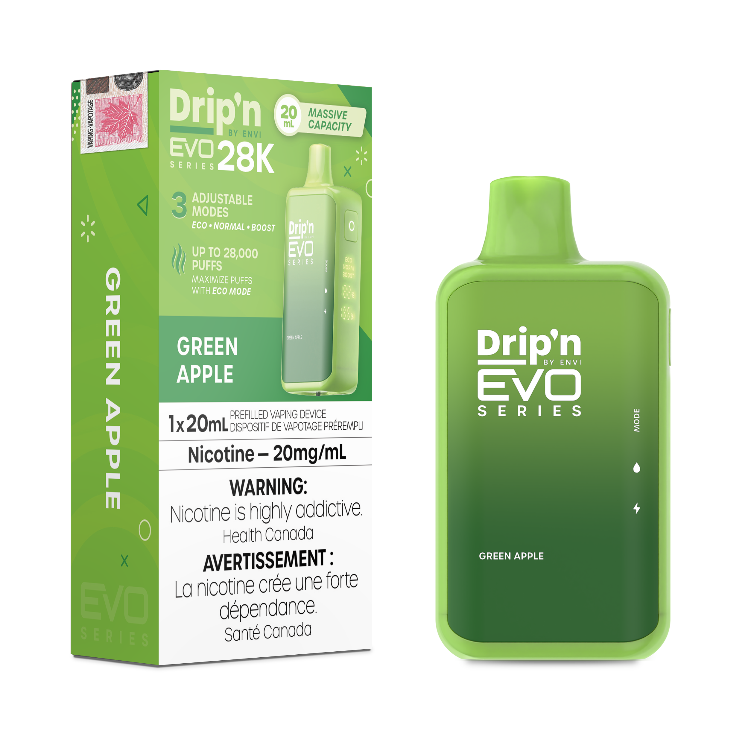 Drip'n by Envi: EVO 28K Disposable Rechargeable Vape, 20ml