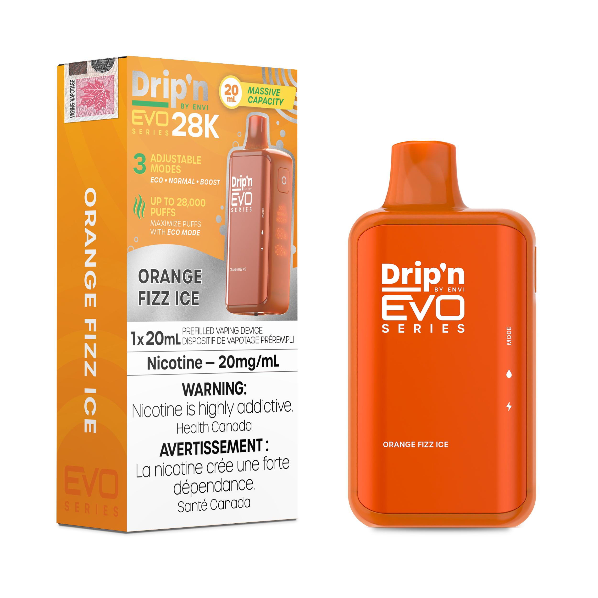 Drip'n by Envi: EVO 28K Disposable Rechargeable Vape, 20ml