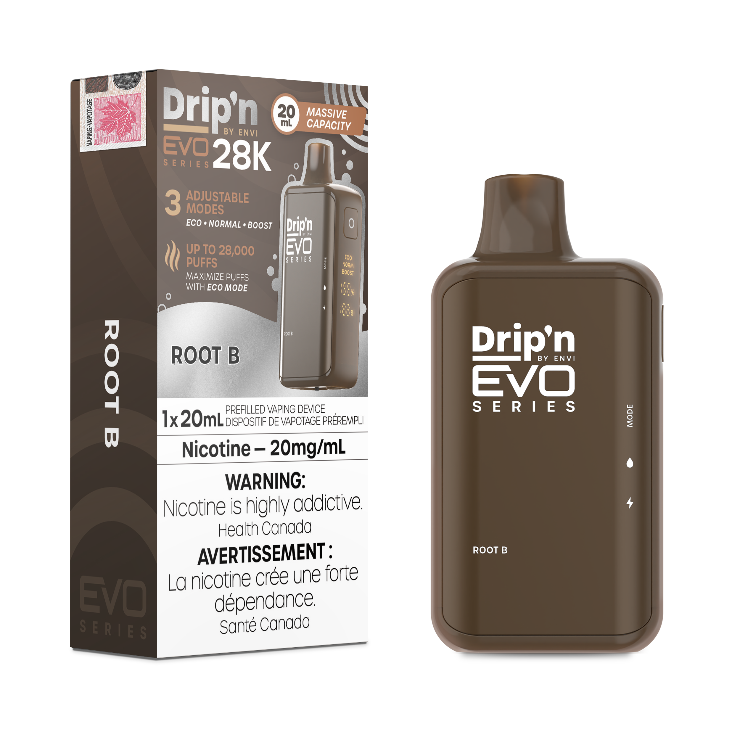 Drip'n by Envi: EVO 28K Disposable Rechargeable Vape, 20ml