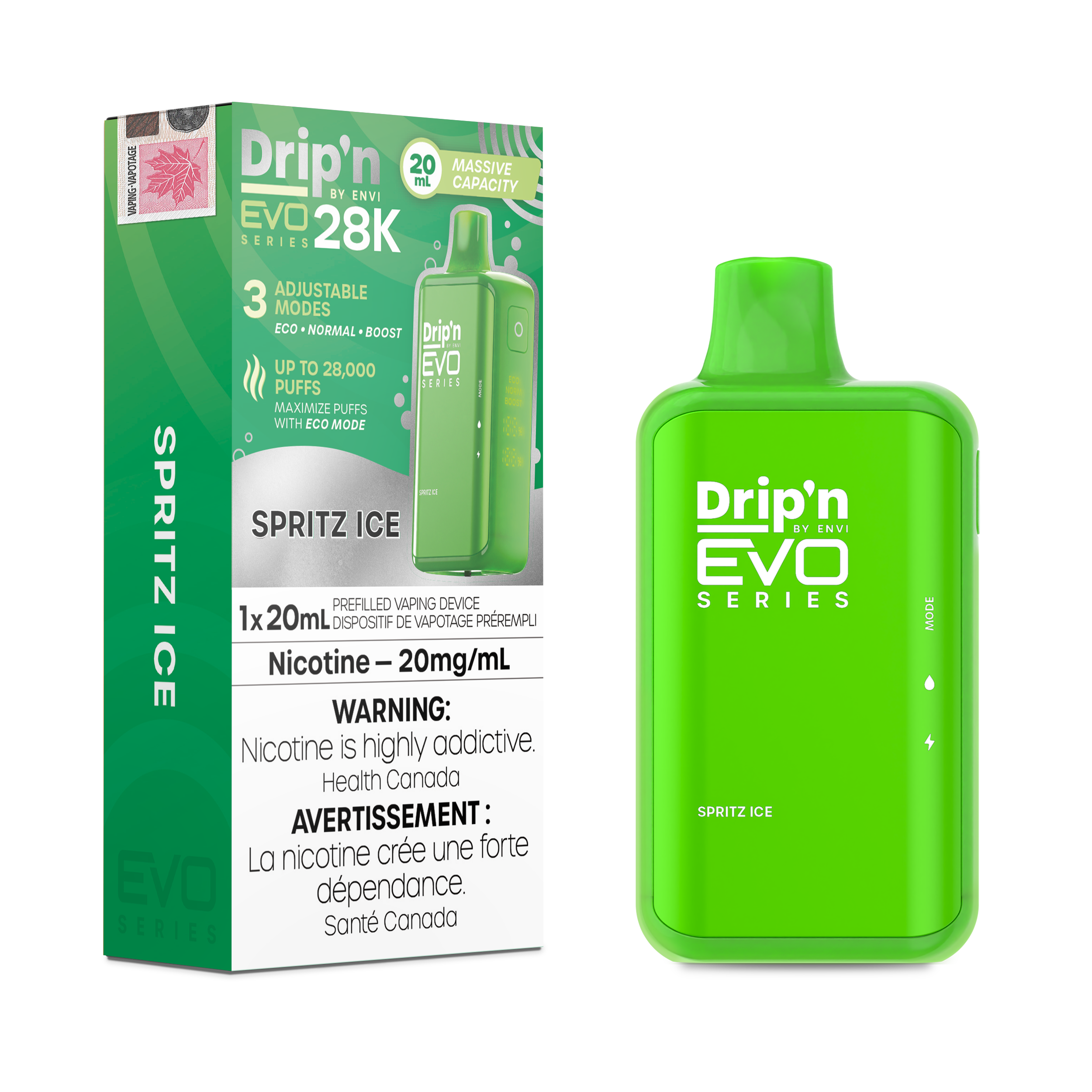 Drip'n by Envi: EVO 28K Disposable Rechargeable Vape, 20ml