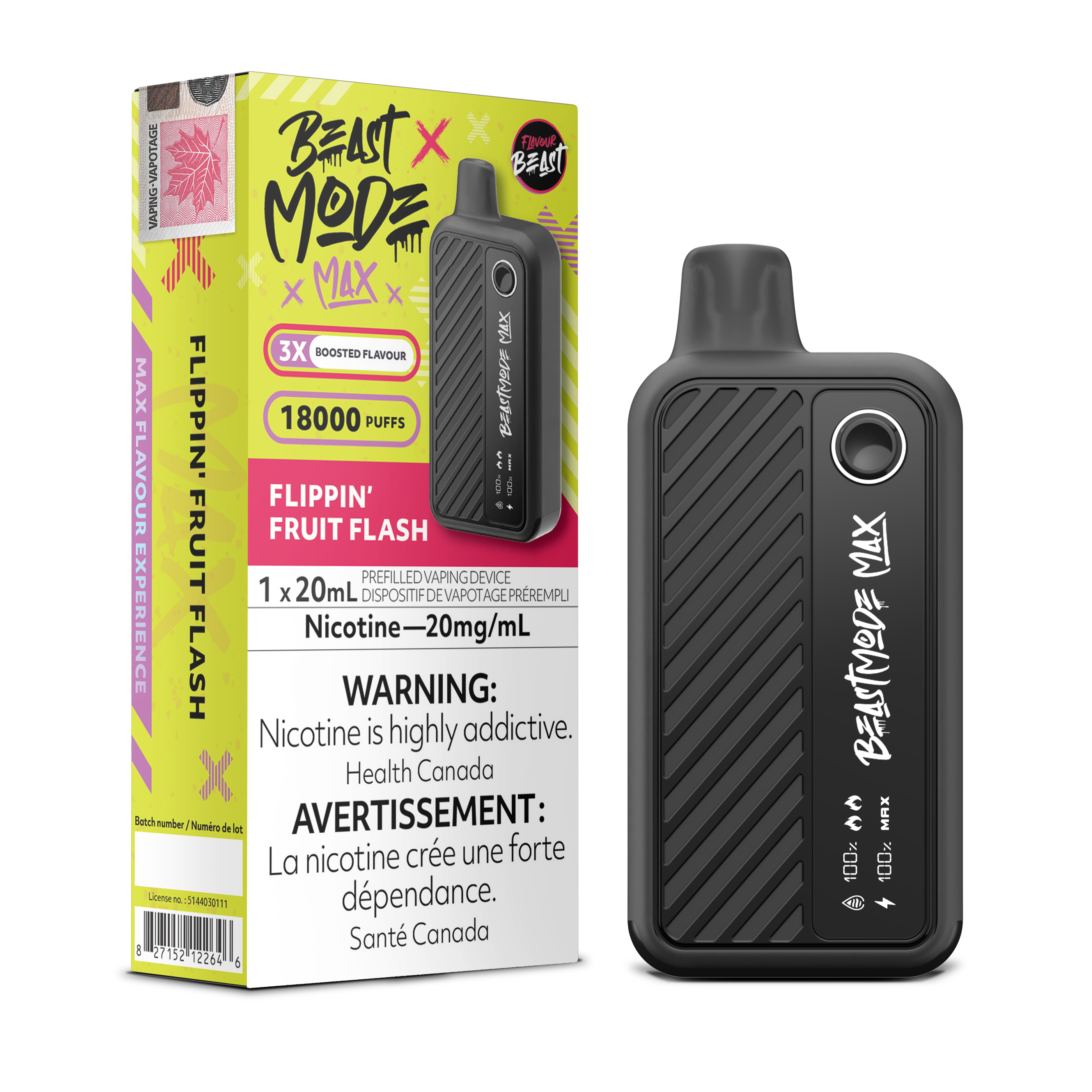 Flavour Beast Mode MAX 18K Disposable Rechargeable Vape, 20ml