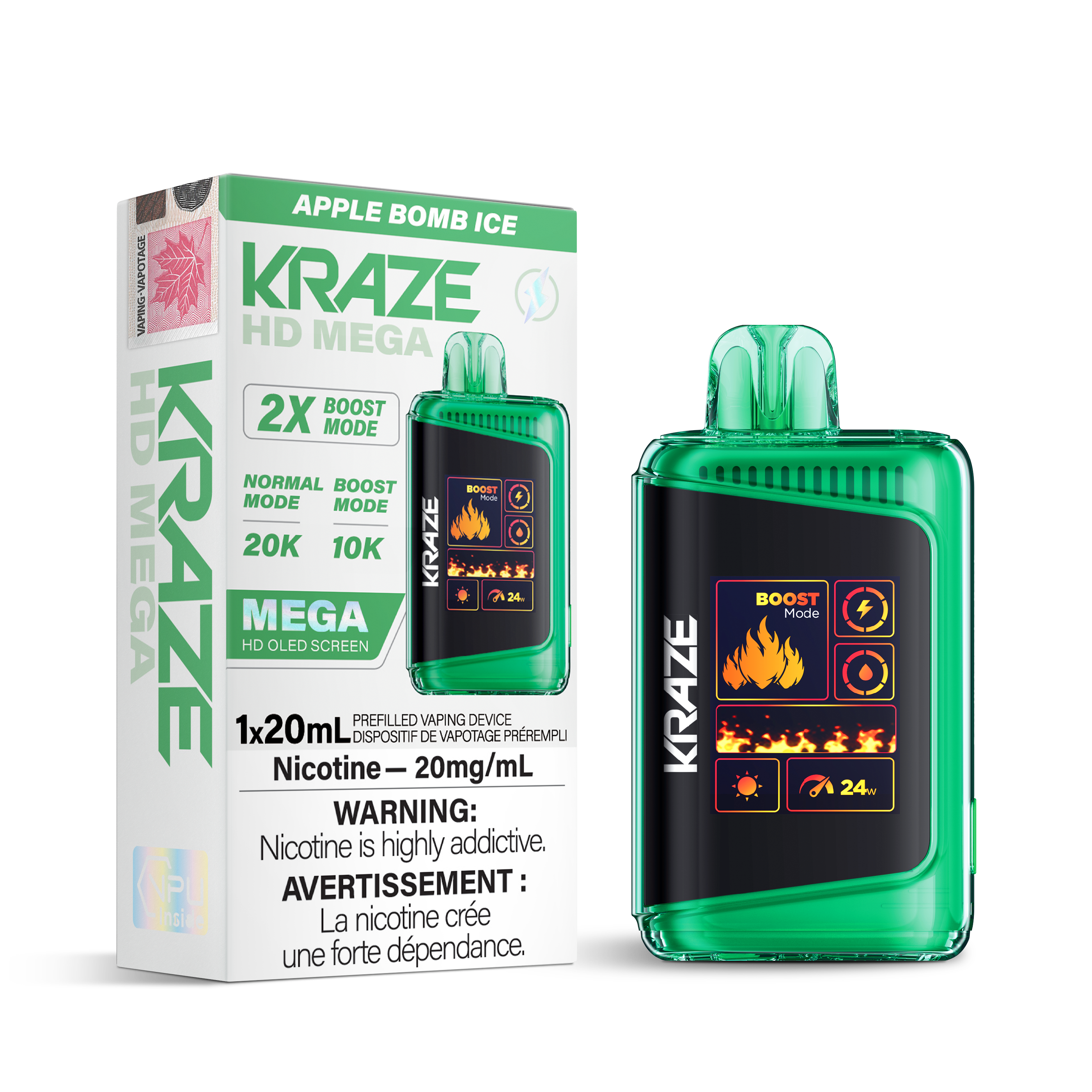 KRAZE Mega 20K Disposable Rechargeable Vape, 20ml