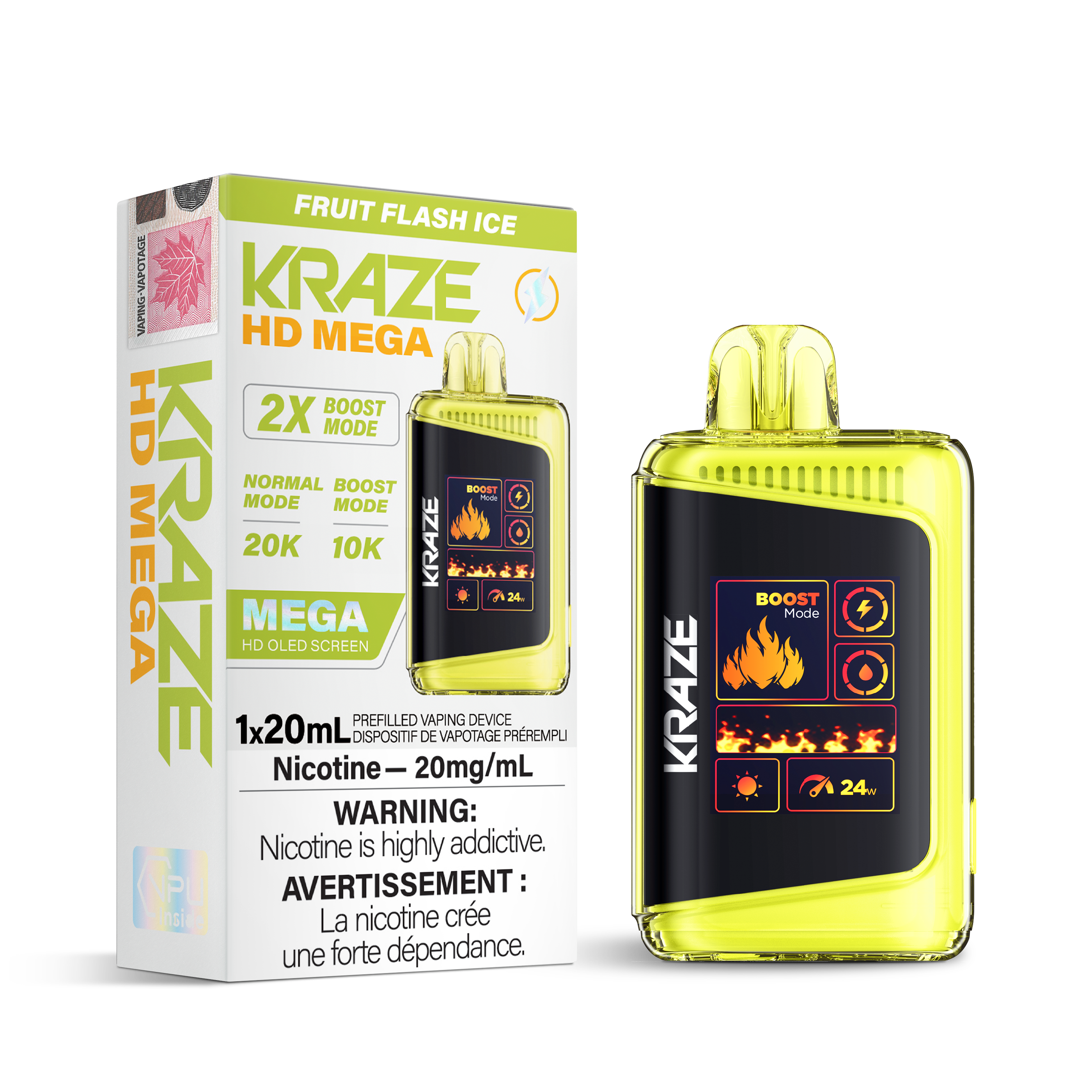 KRAZE Mega 20K Disposable Rechargeable Vape, 20ml