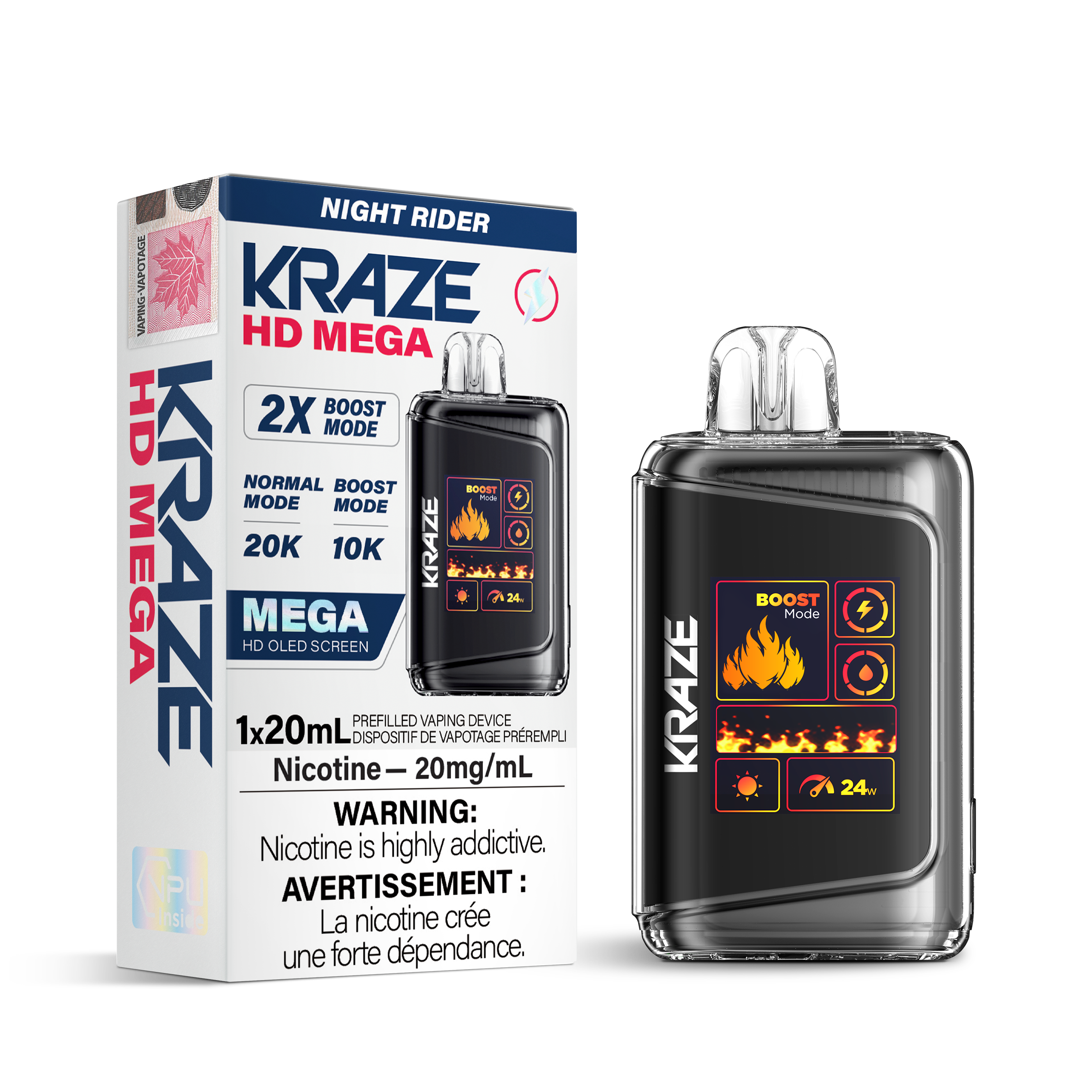 KRAZE Mega 20K Disposable Rechargeable Vape, 20ml