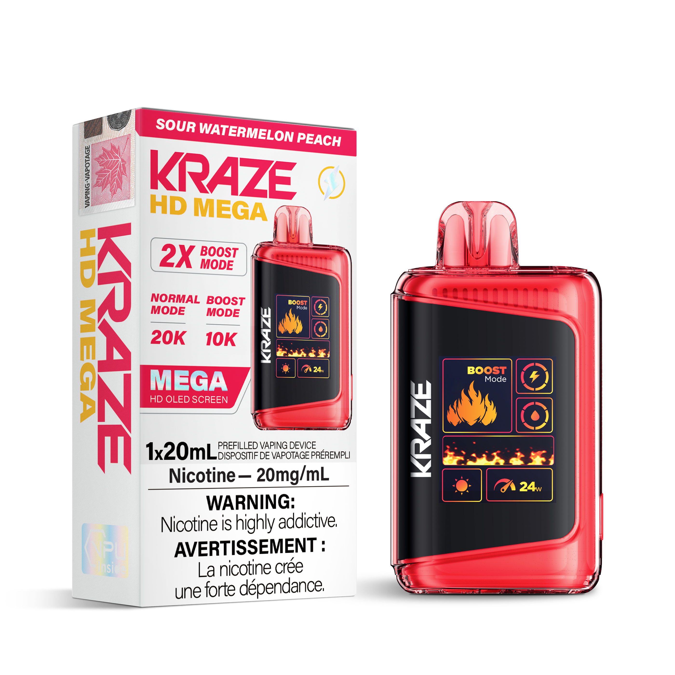 KRAZE Mega 20K Disposable Rechargeable Vape, 20ml