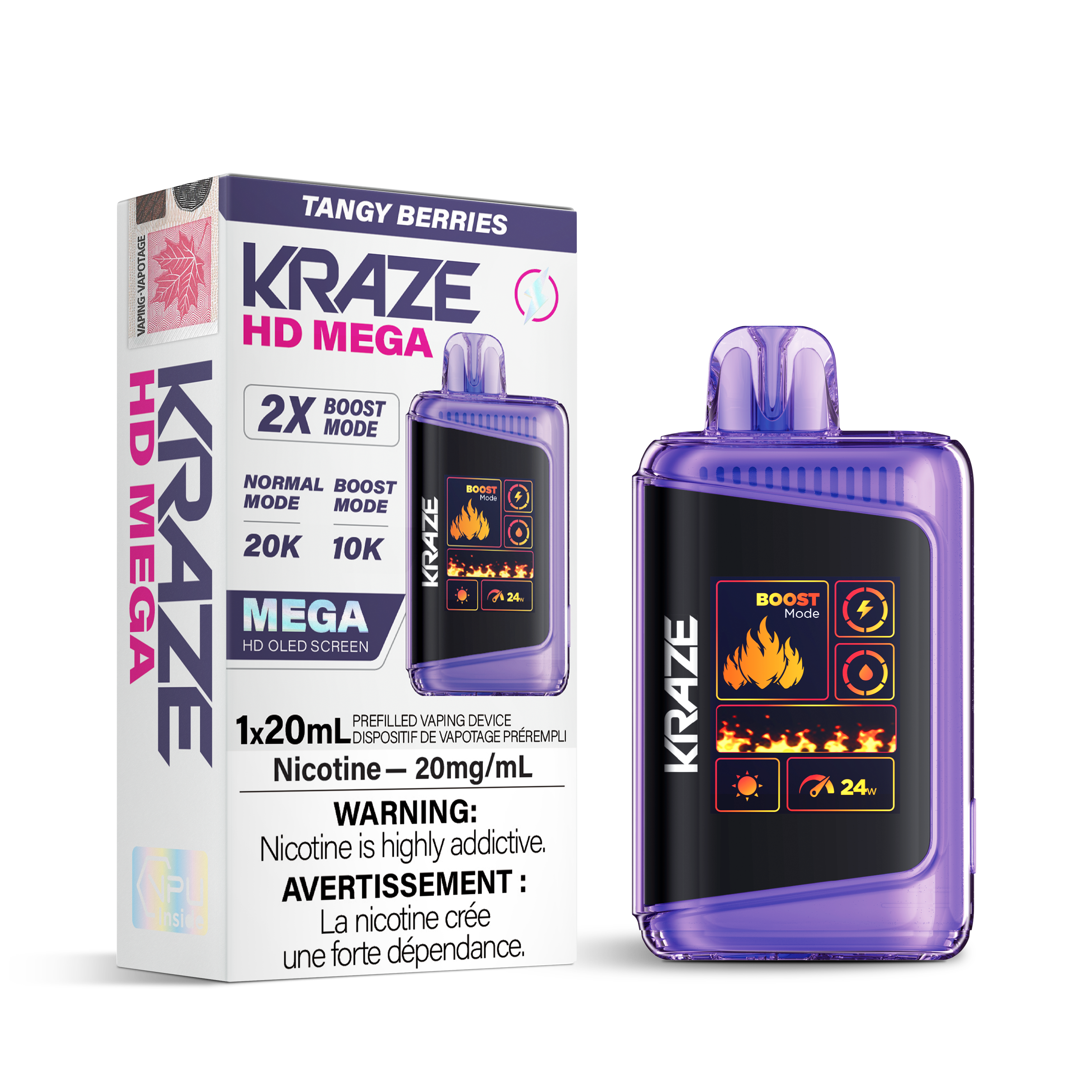 KRAZE Mega 20K Disposable Rechargeable Vape, 20ml