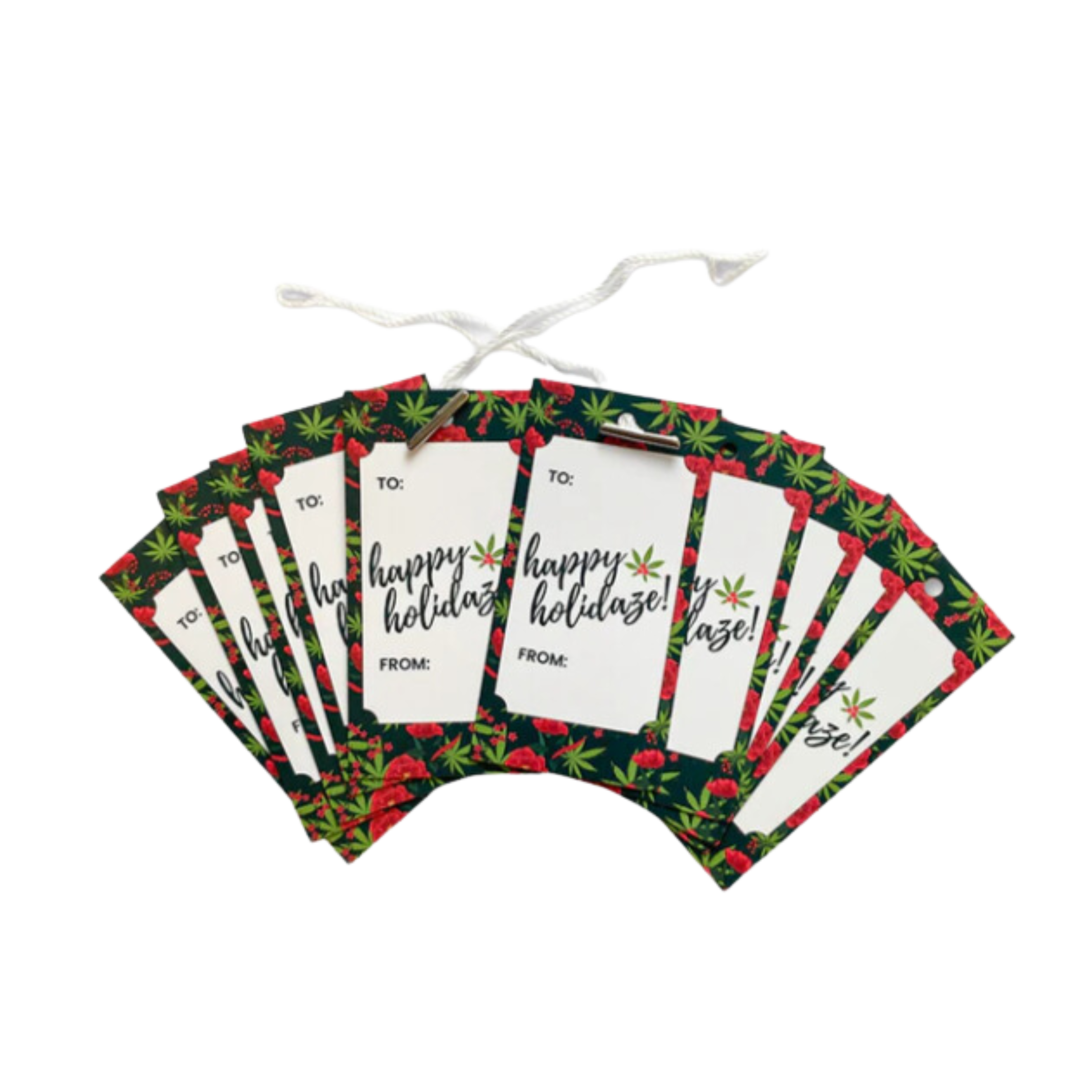 CANNA CARDS "Happy Holidaze" Hang Tags (10-Pack)