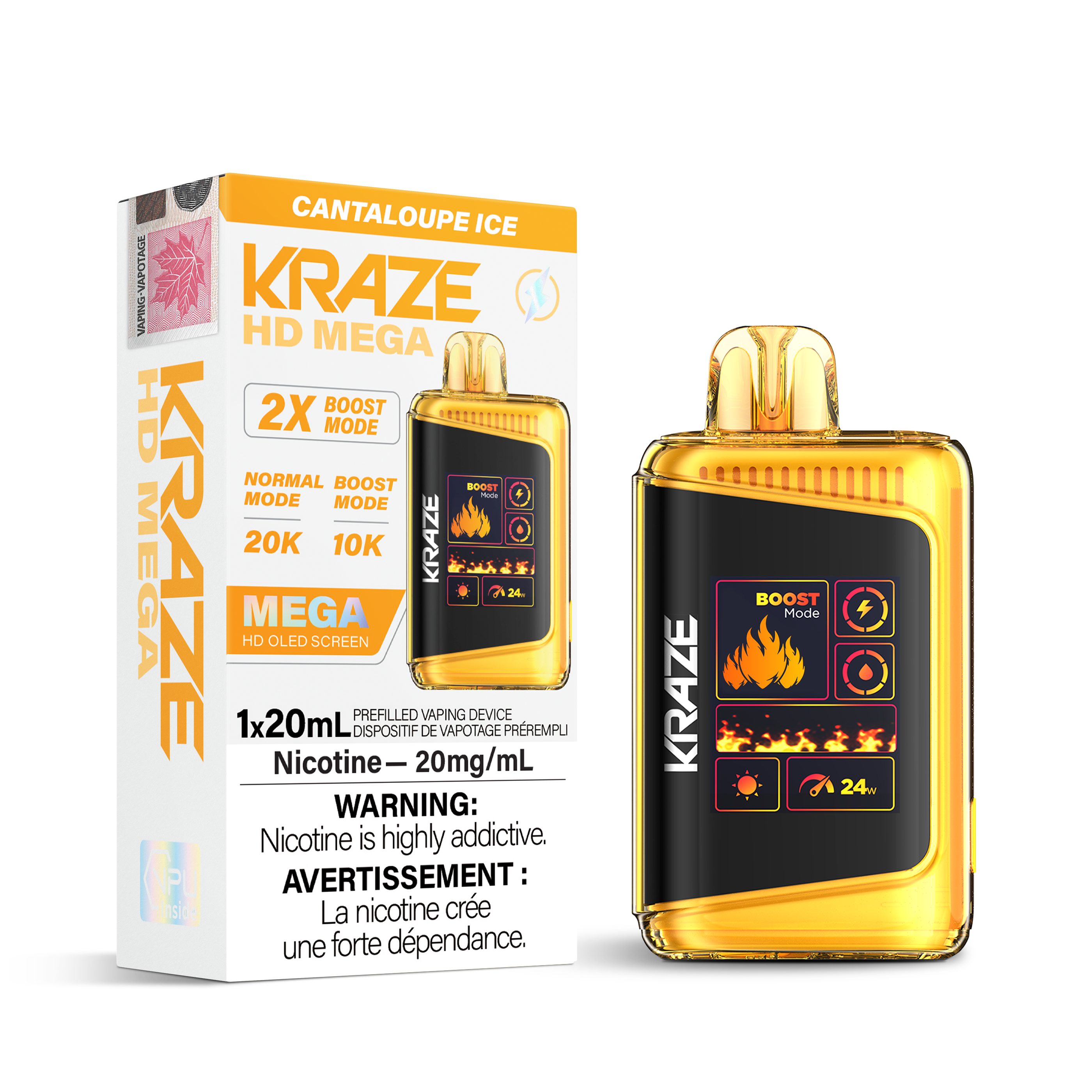 KRAZE Mega 20K Disposable Rechargeable Vape, 20ml