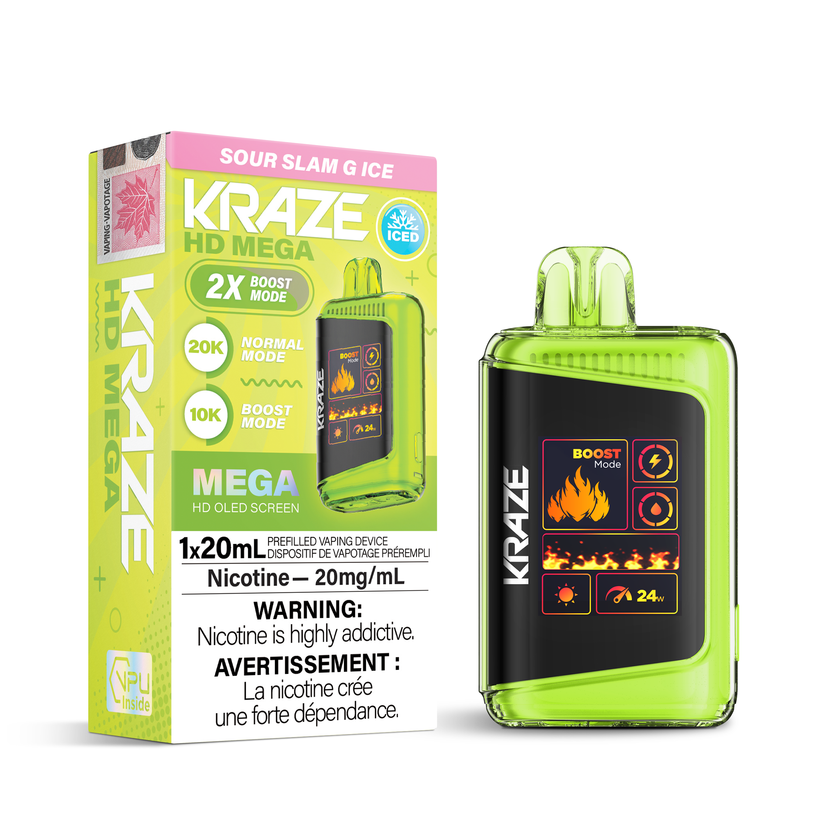 KRAZE Mega 20K Disposable Rechargeable Vape, 20ml