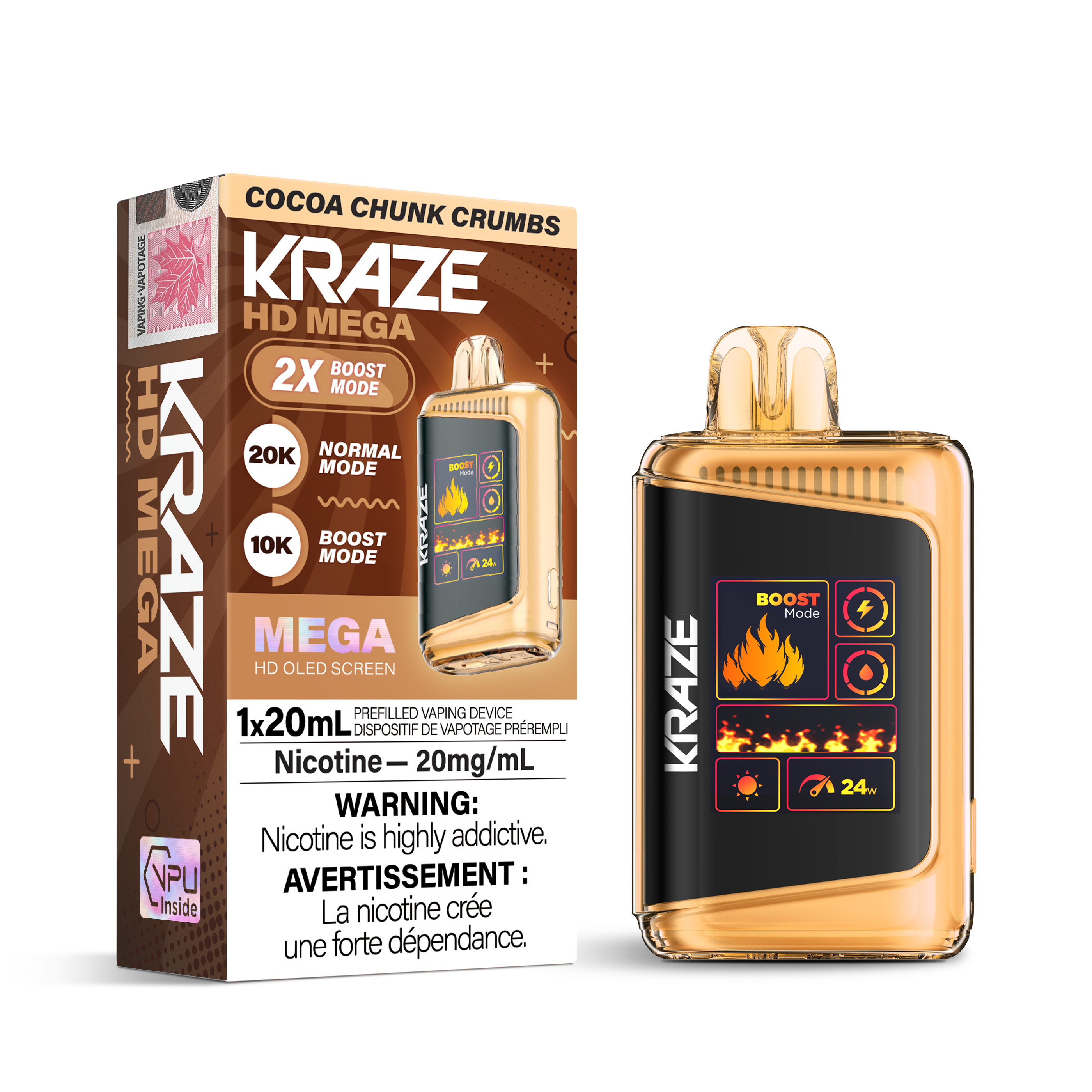 KRAZE Mega 20K Disposable Rechargeable Vape, 20ml