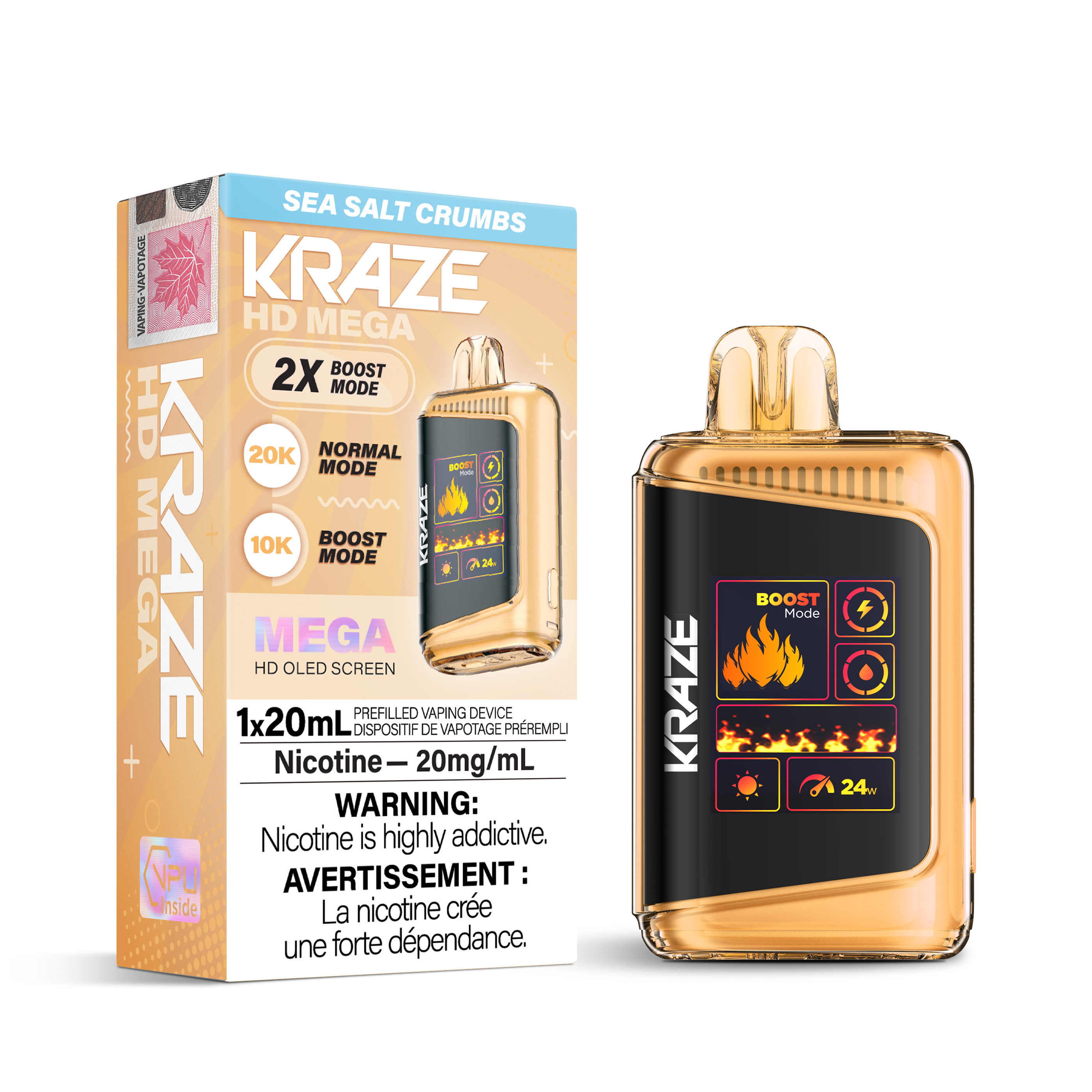 KRAZE Mega 20K Disposable Rechargeable Vape, 20ml