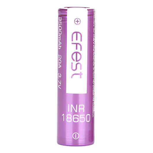 Efest IMR 18650 Battery White Purple, 20 A, 3500 mAh, Single Plastic Box