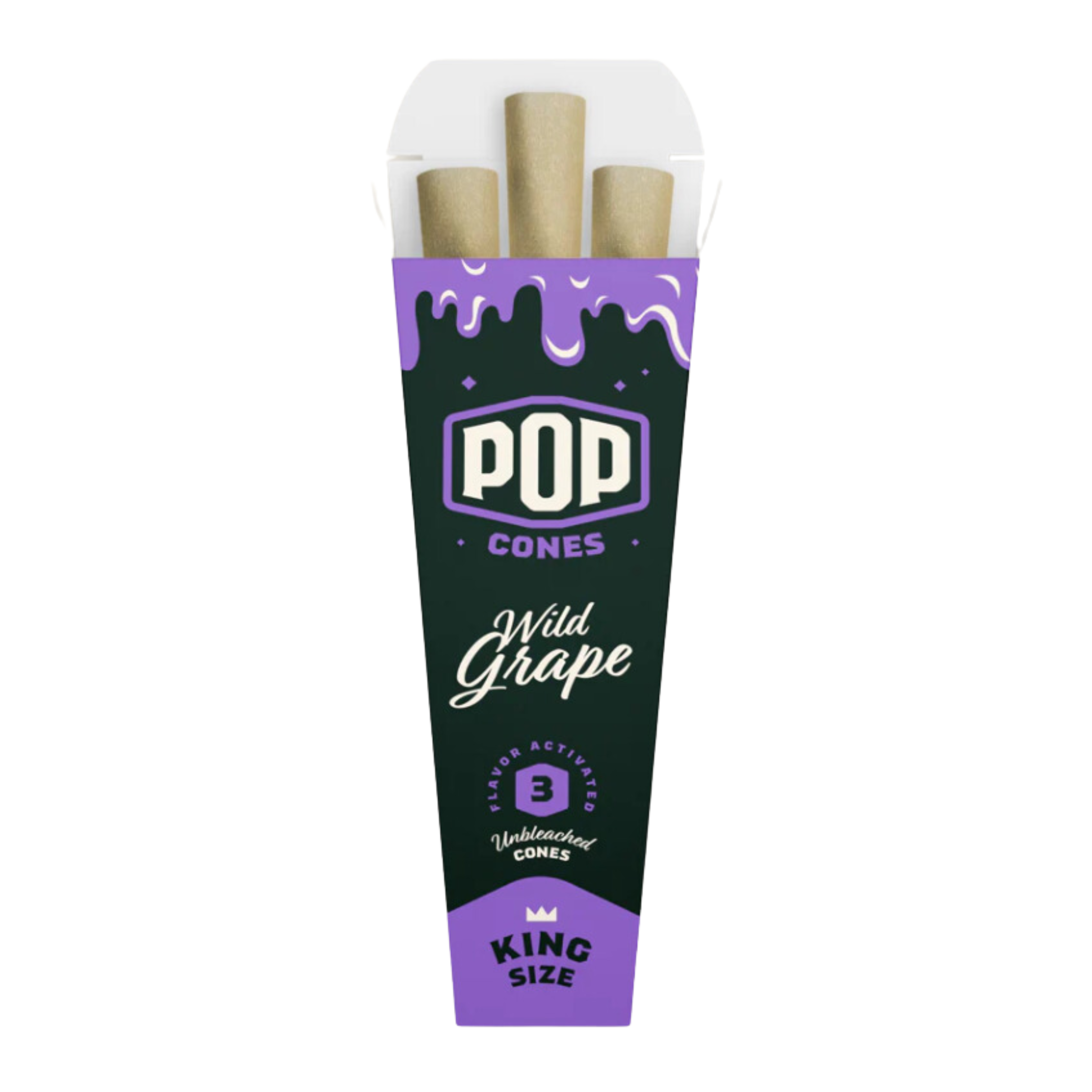 POP CONES King Size Unbleached Flavoured Cones