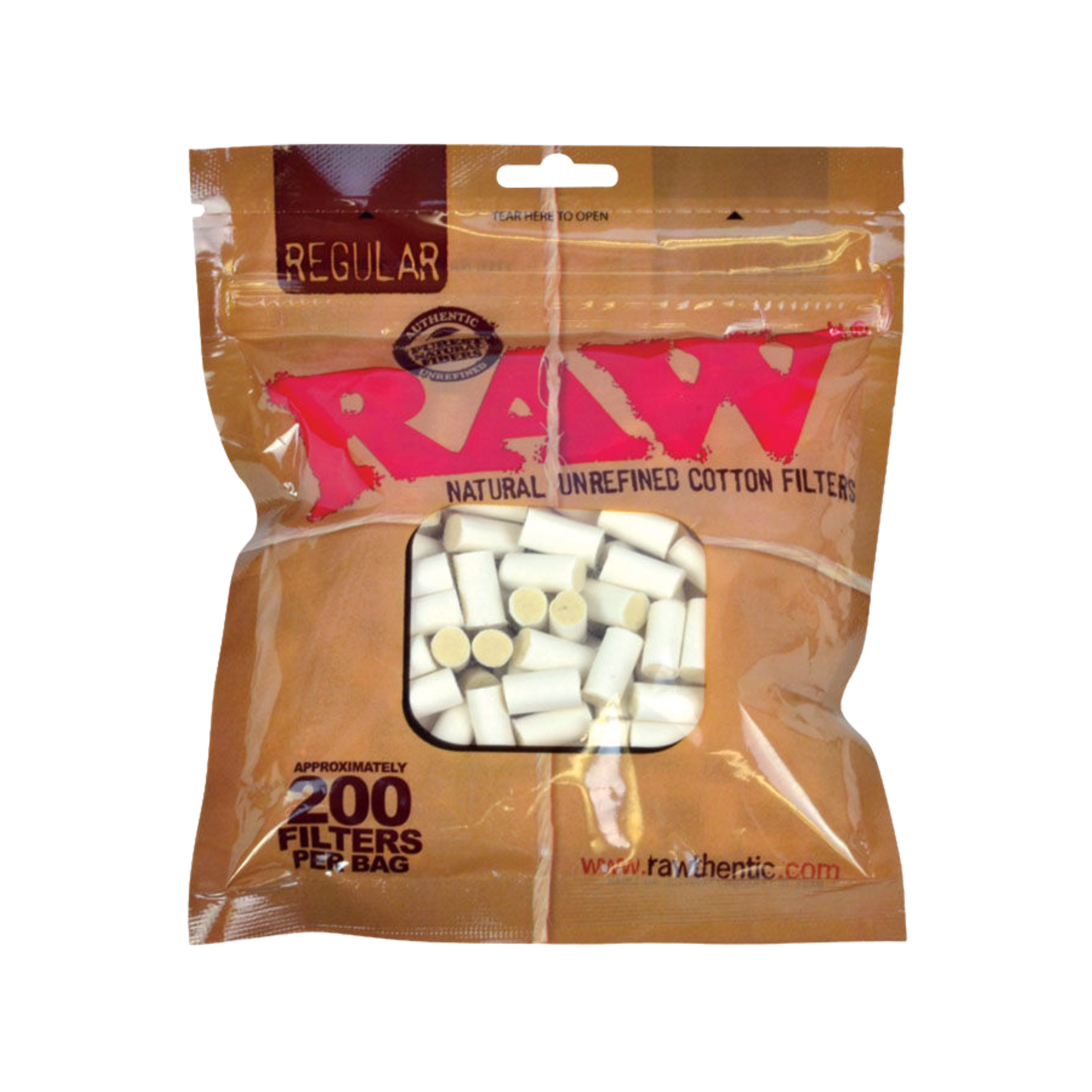 RAW Regular Natural Cotton Filters – Pack of 200