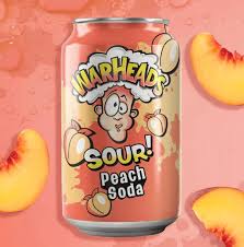 WARHEADS Sour Peach Soda, 355mL